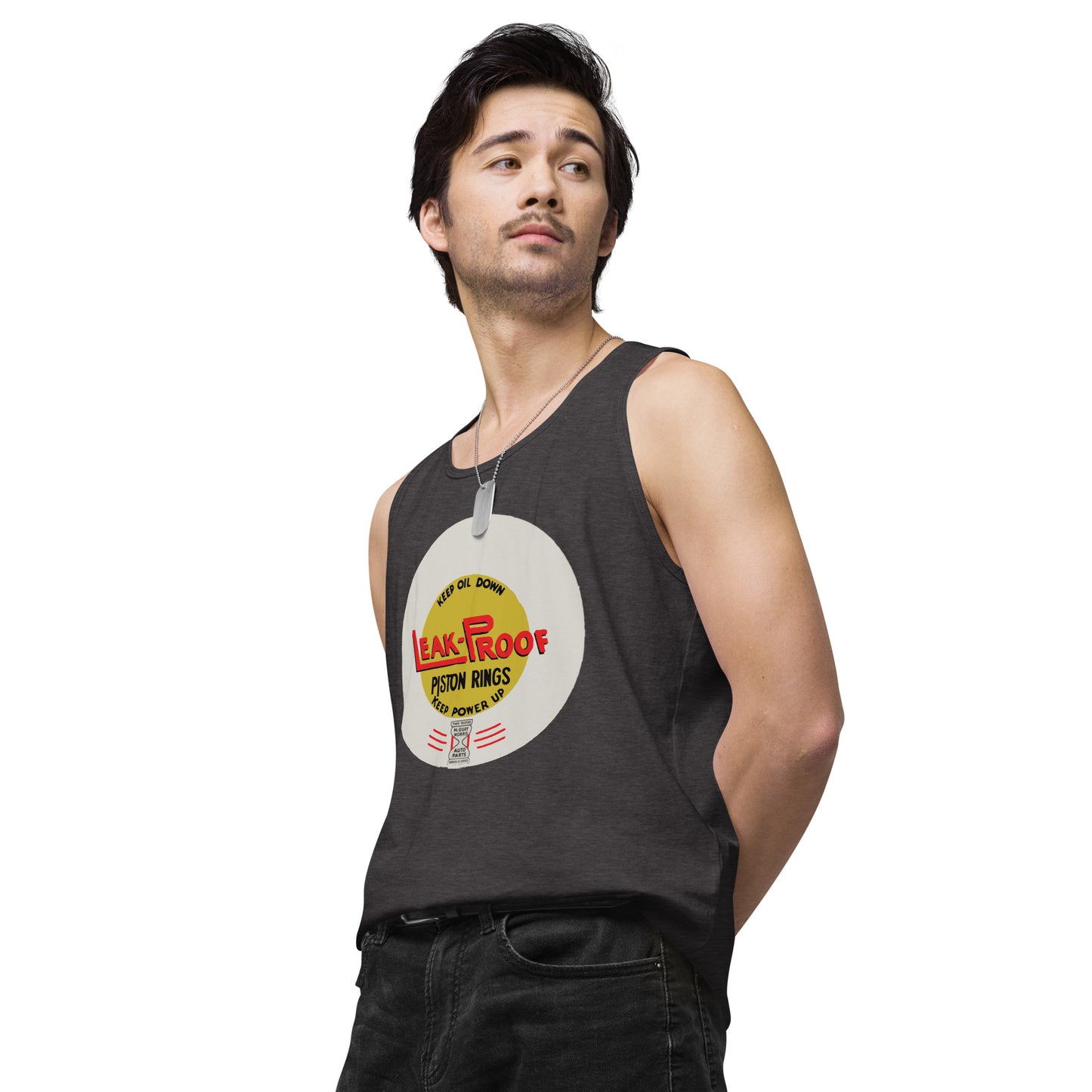 Leak-proof Vintage Oil Can Patina Style premium tank top