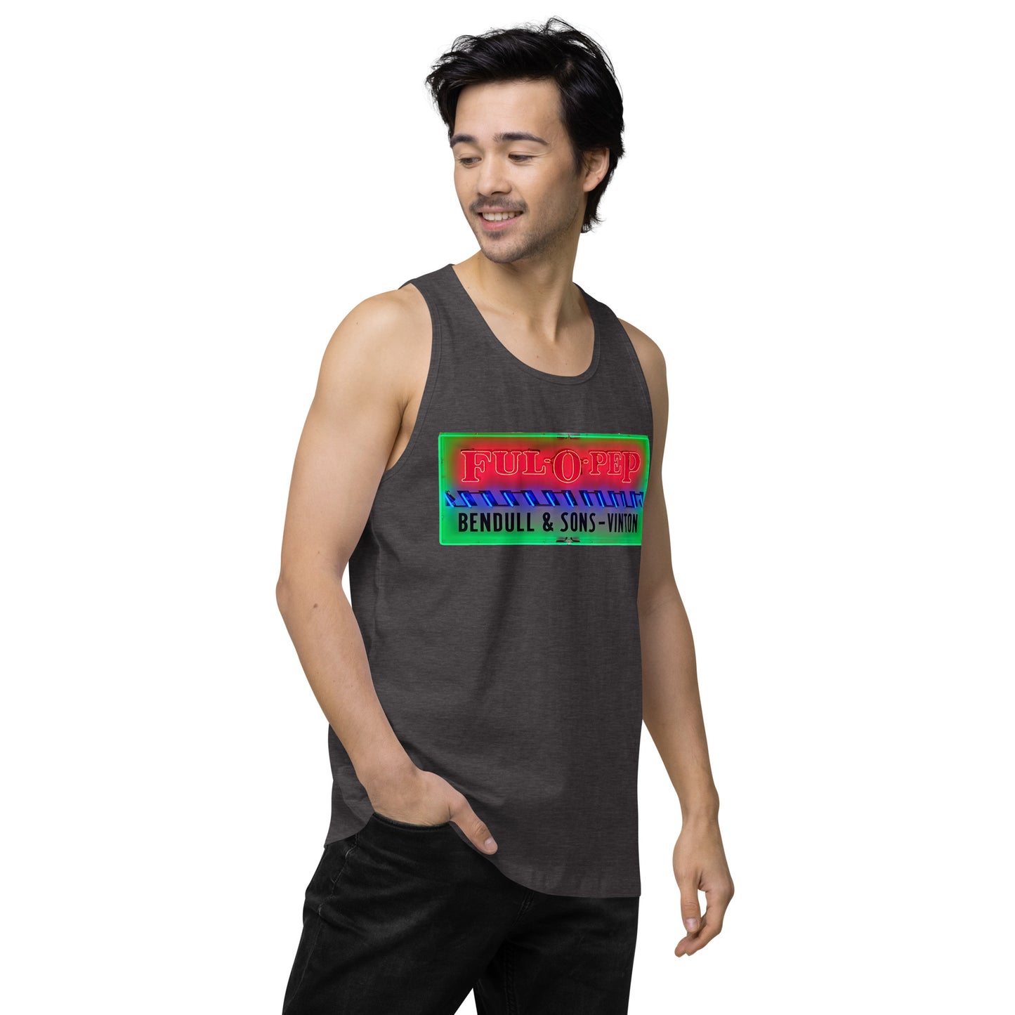 Vintage Racing Sign Neon Style Men’s premium tank top