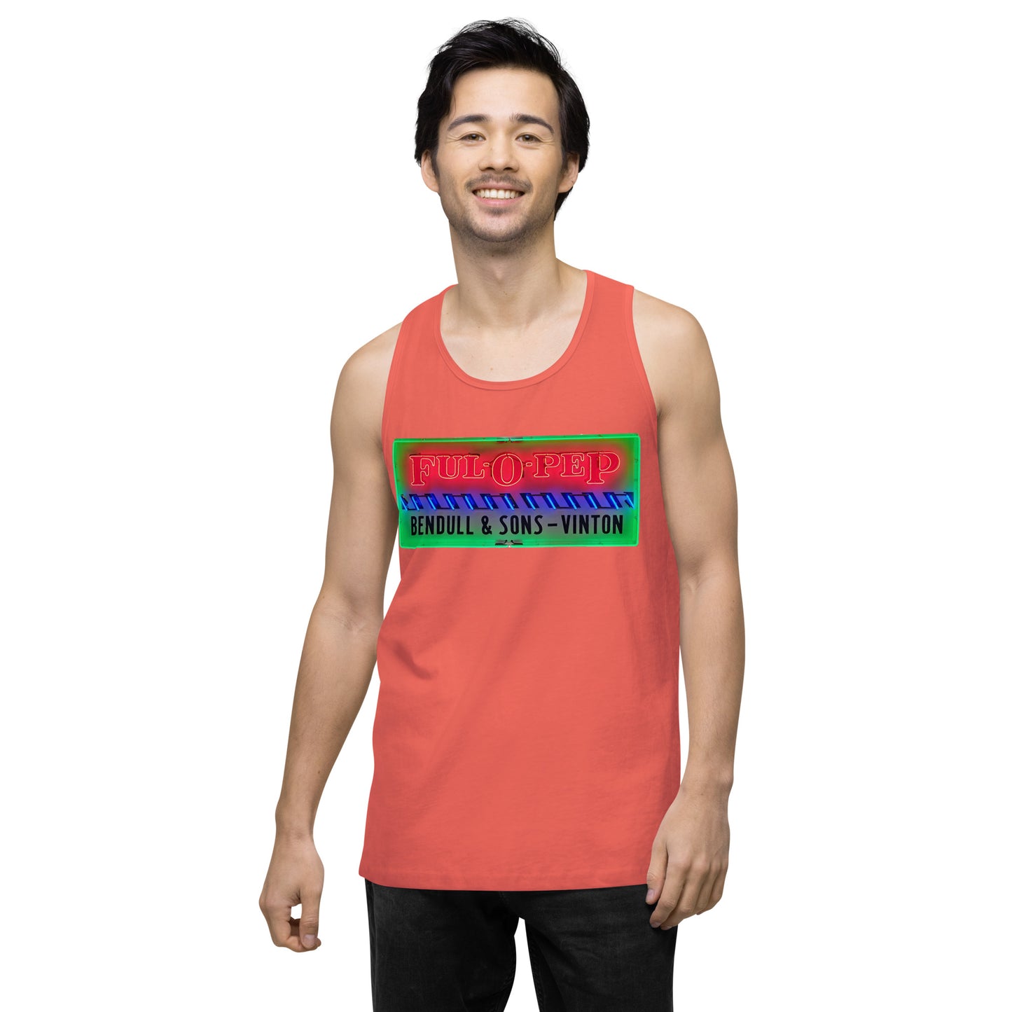 Vintage Racing Sign Neon Style Men’s premium tank top