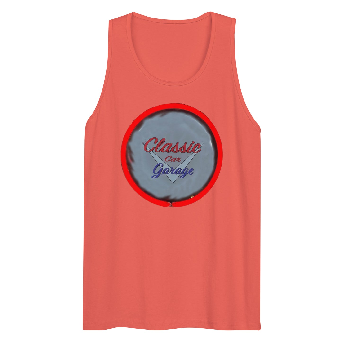 Classic Car Garage Neon Graffiti Style Men’s premium tank top