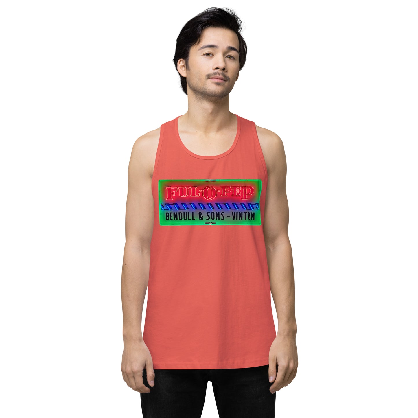 Vintage Racing Sign Neon Style Men’s premium tank top