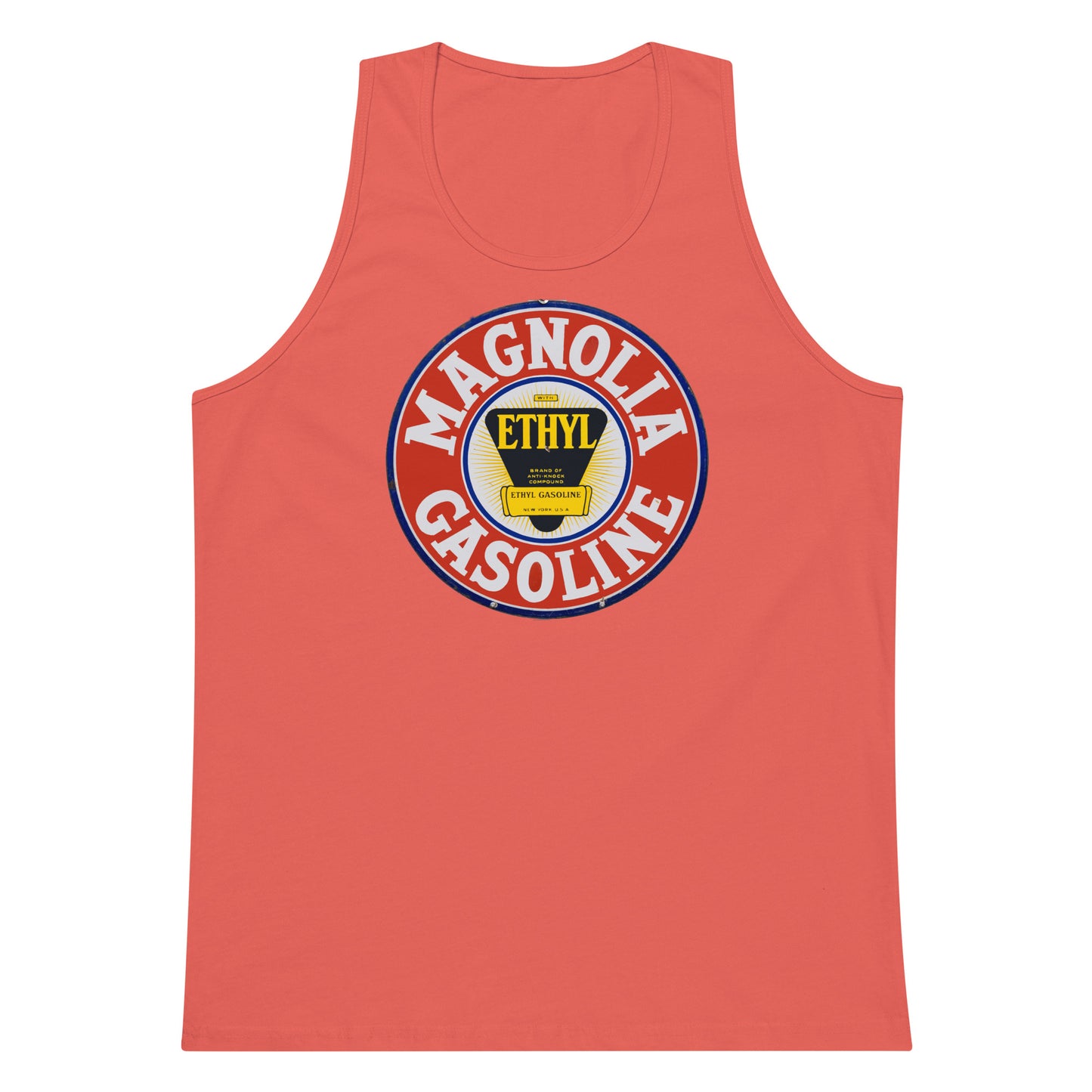 Retro Tin Gas Sign Magnolia Men’s premium tank top