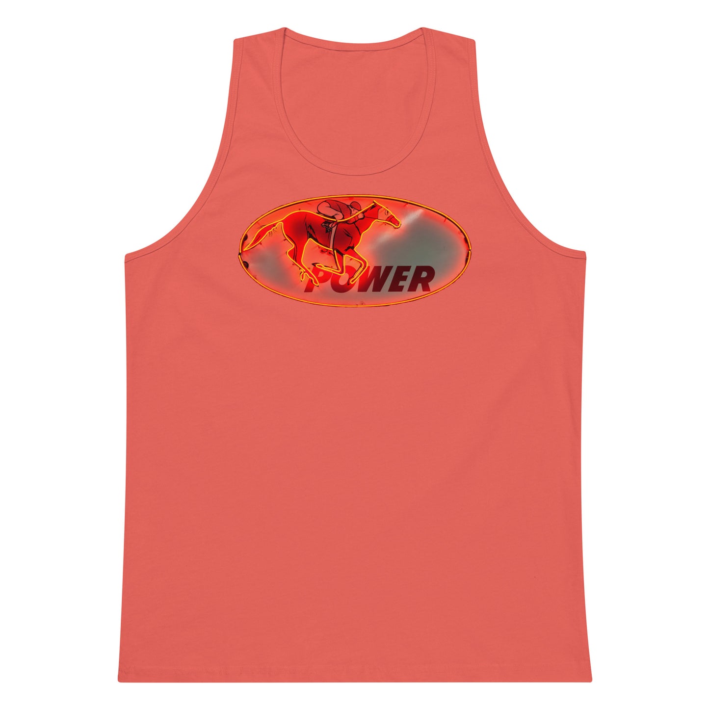 Retro Neon Sign Power Men’s premium tank top