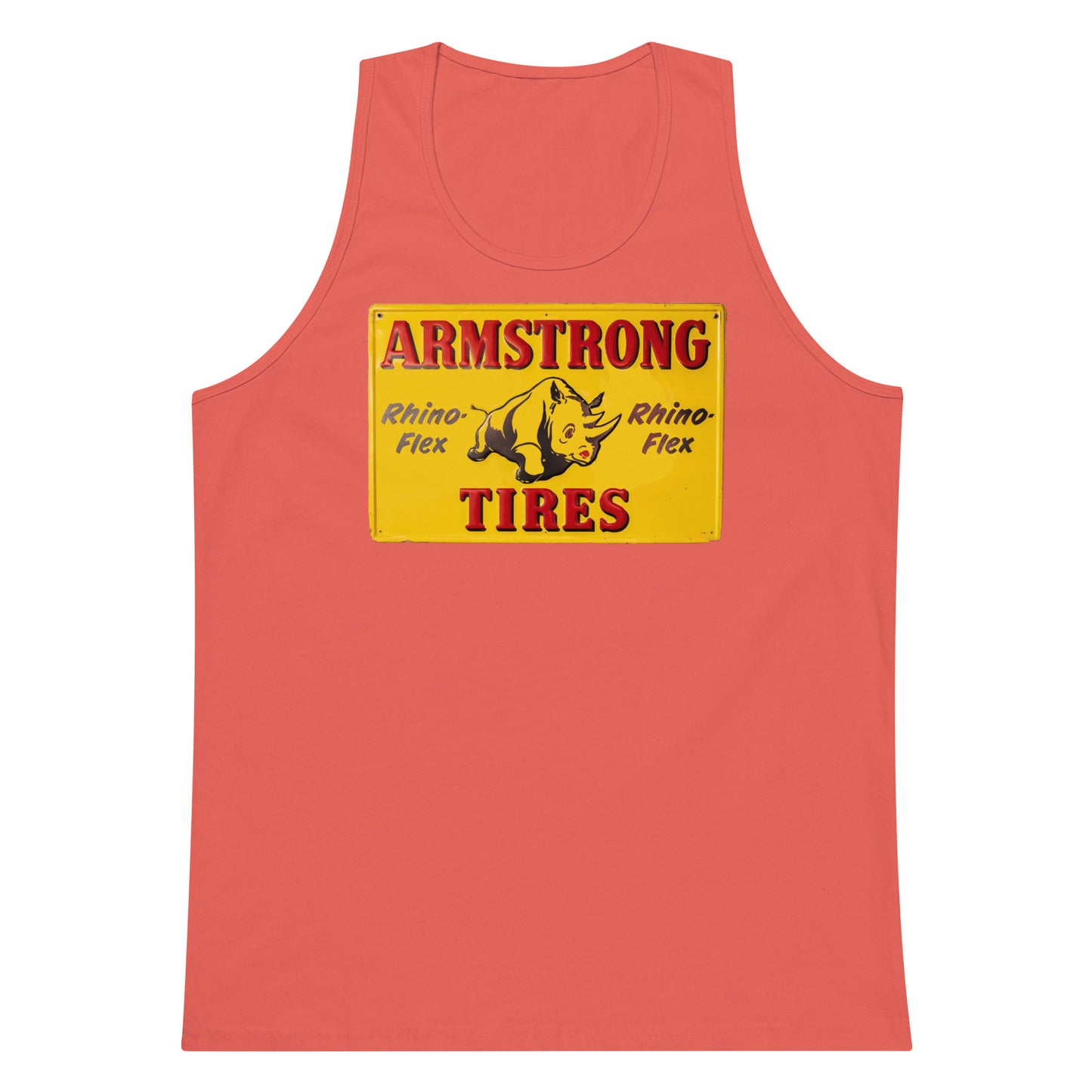 Retro Rhino Tire Sign Tin Style Men’s premium tank top