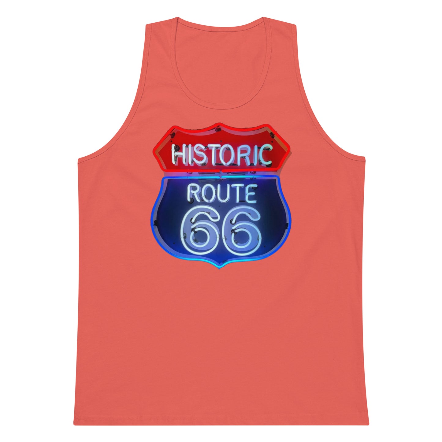 Vintage Route 66 Neon Style Men’s premium tank top