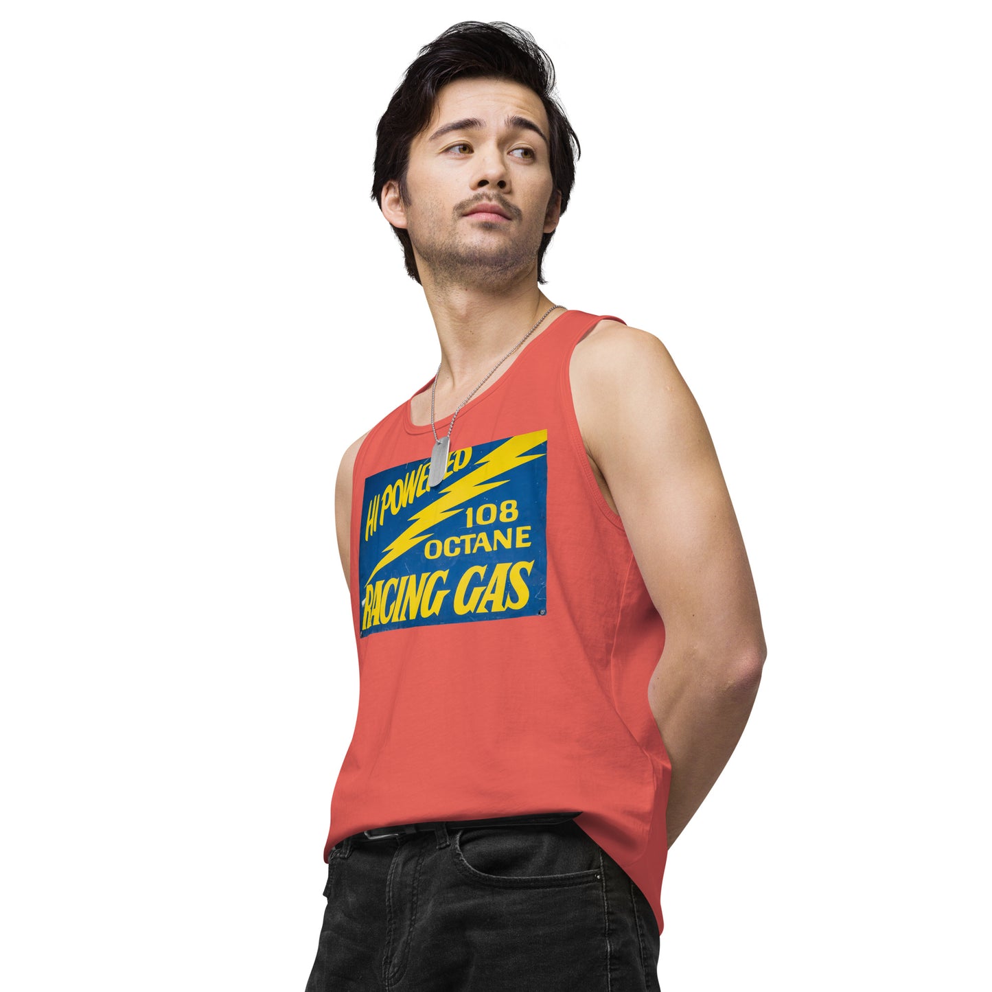 Vintage Racing Gas 108 Octane Porcelain Style Men’s premium tank top