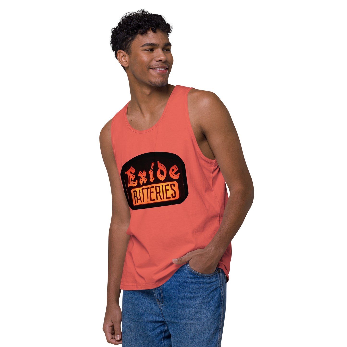 Vintage Battery Sign Men’s premium tank top