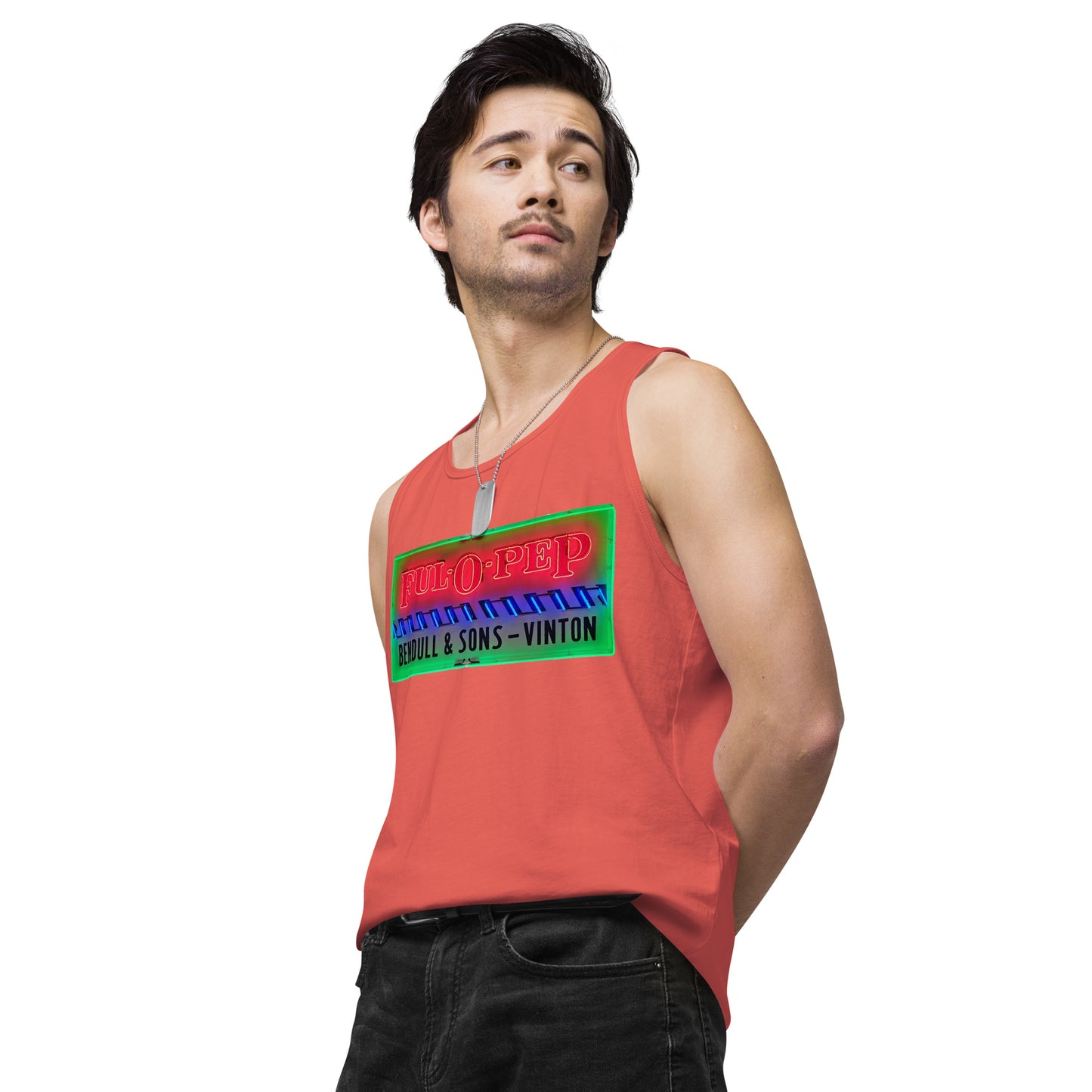 Vintage Racing Sign Neon Style Men’s premium tank top