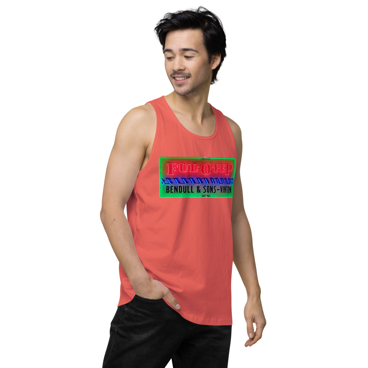 Vintage Racing Sign Neon Style Men’s premium tank top