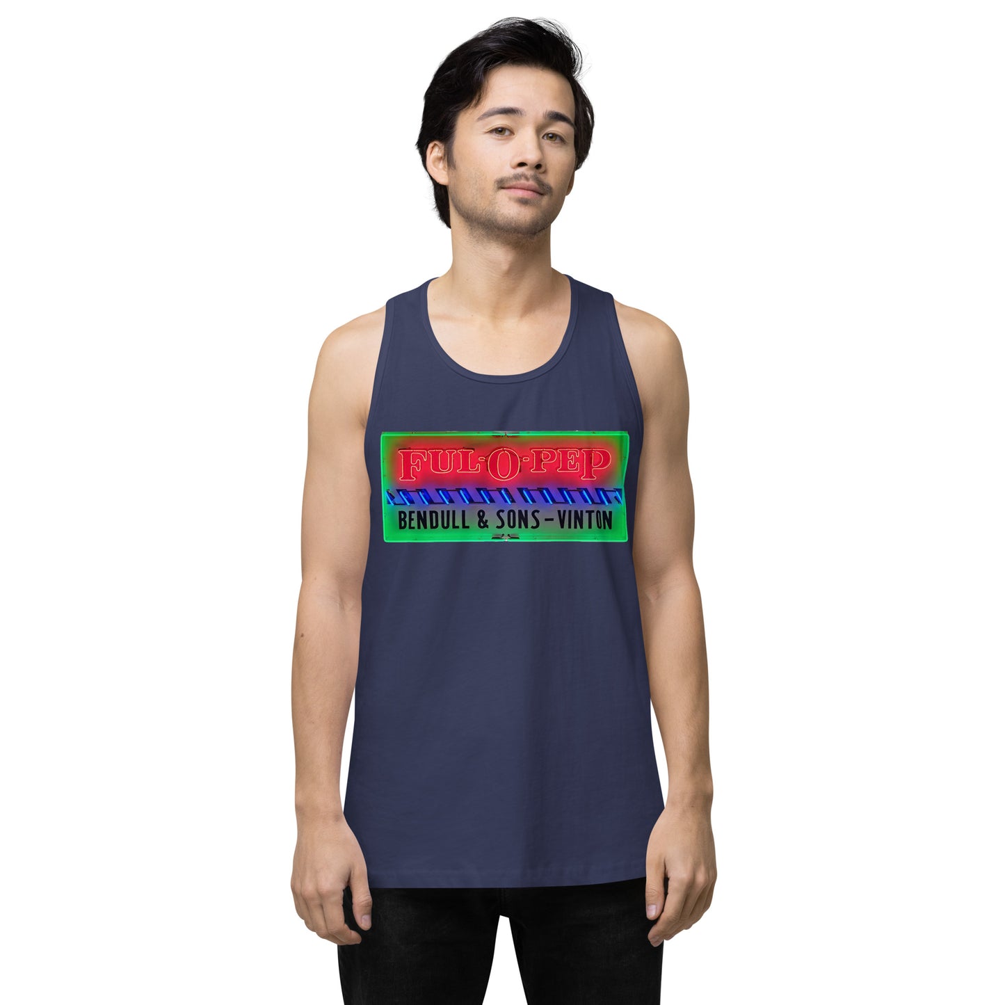 Vintage Racing Sign Neon Style Men’s premium tank top