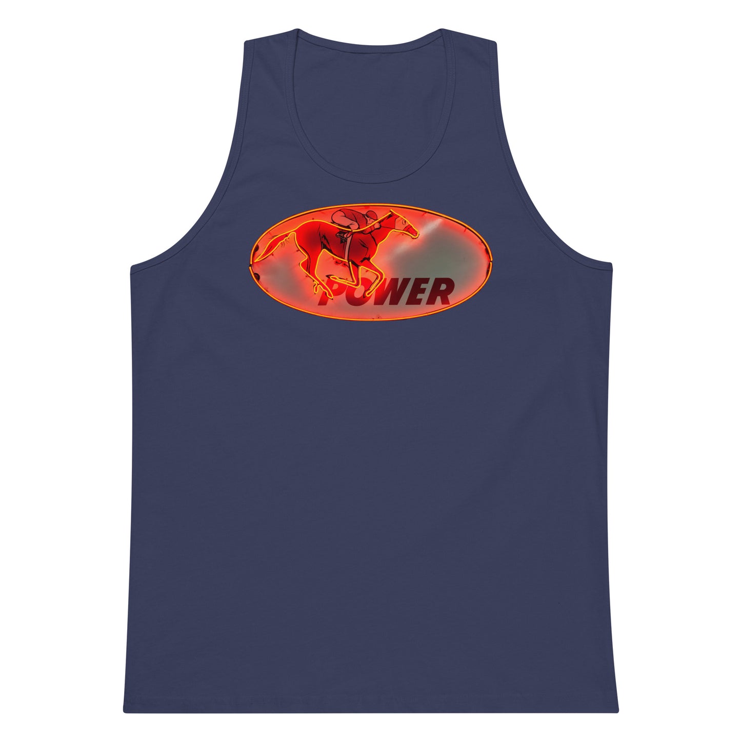 Retro Neon Sign Power Men’s premium tank top