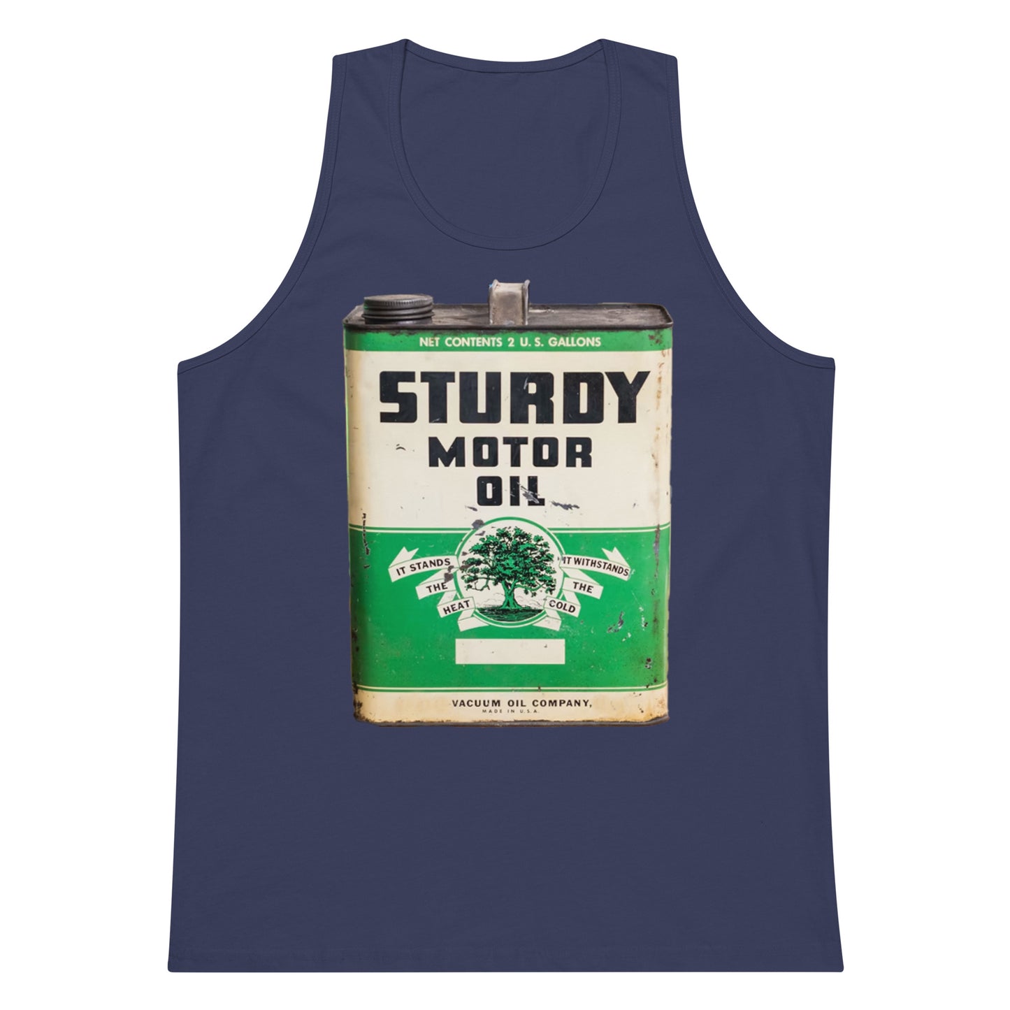 Vintage Sturdy Oil Can Patina Style Men’s premium tank top