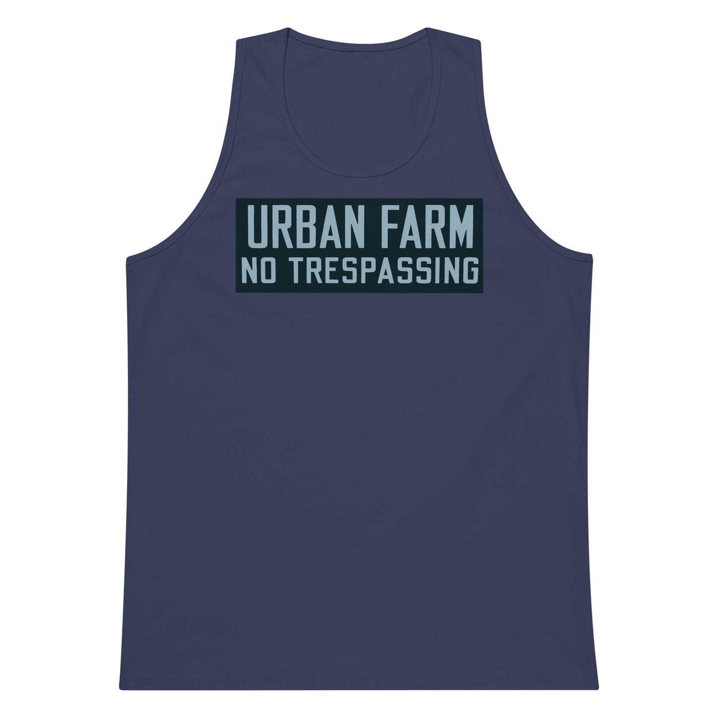 Retro Urban Farm Sign Porcelain Style Men’s premium tank top