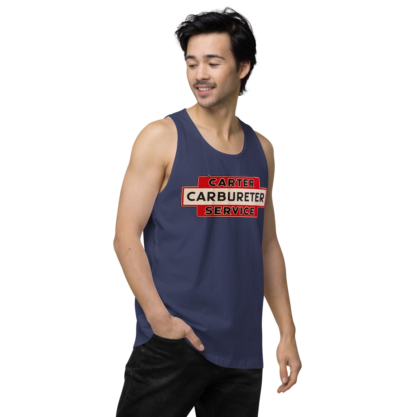 Carter Carbs Tin Style Shop Sign Men’s premium tank top