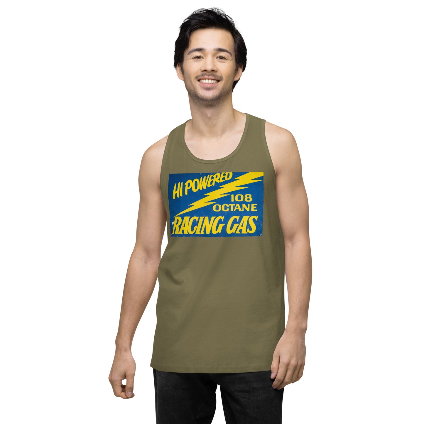 Vintage Racing Gas 108 Octane Porcelain Style Men’s premium tank top