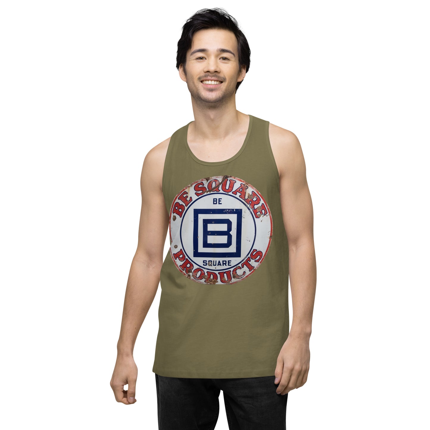 B Square Design Porcelain Men’s premium tank top