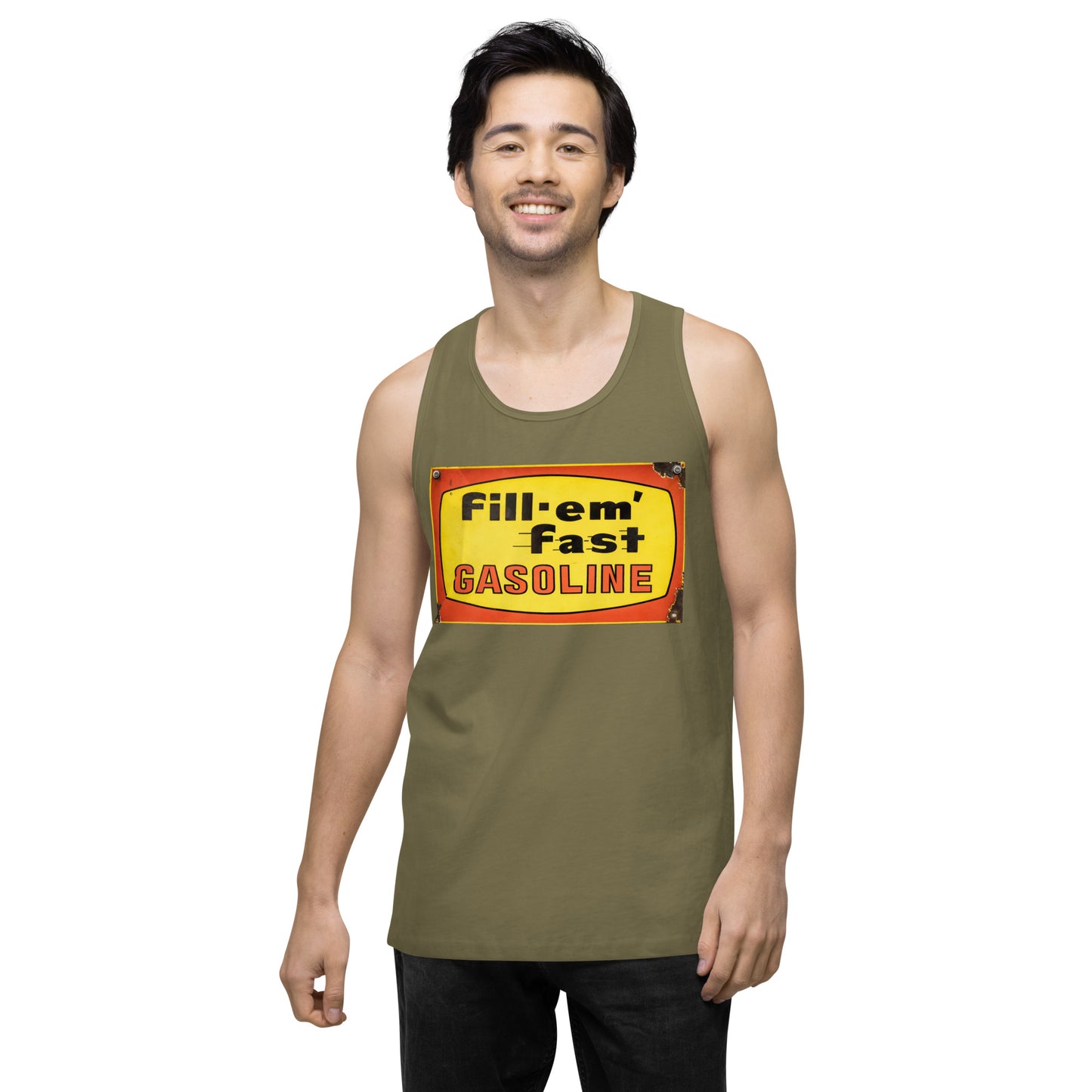 Vintage Gas Sign Patina Style Men’s premium tank top