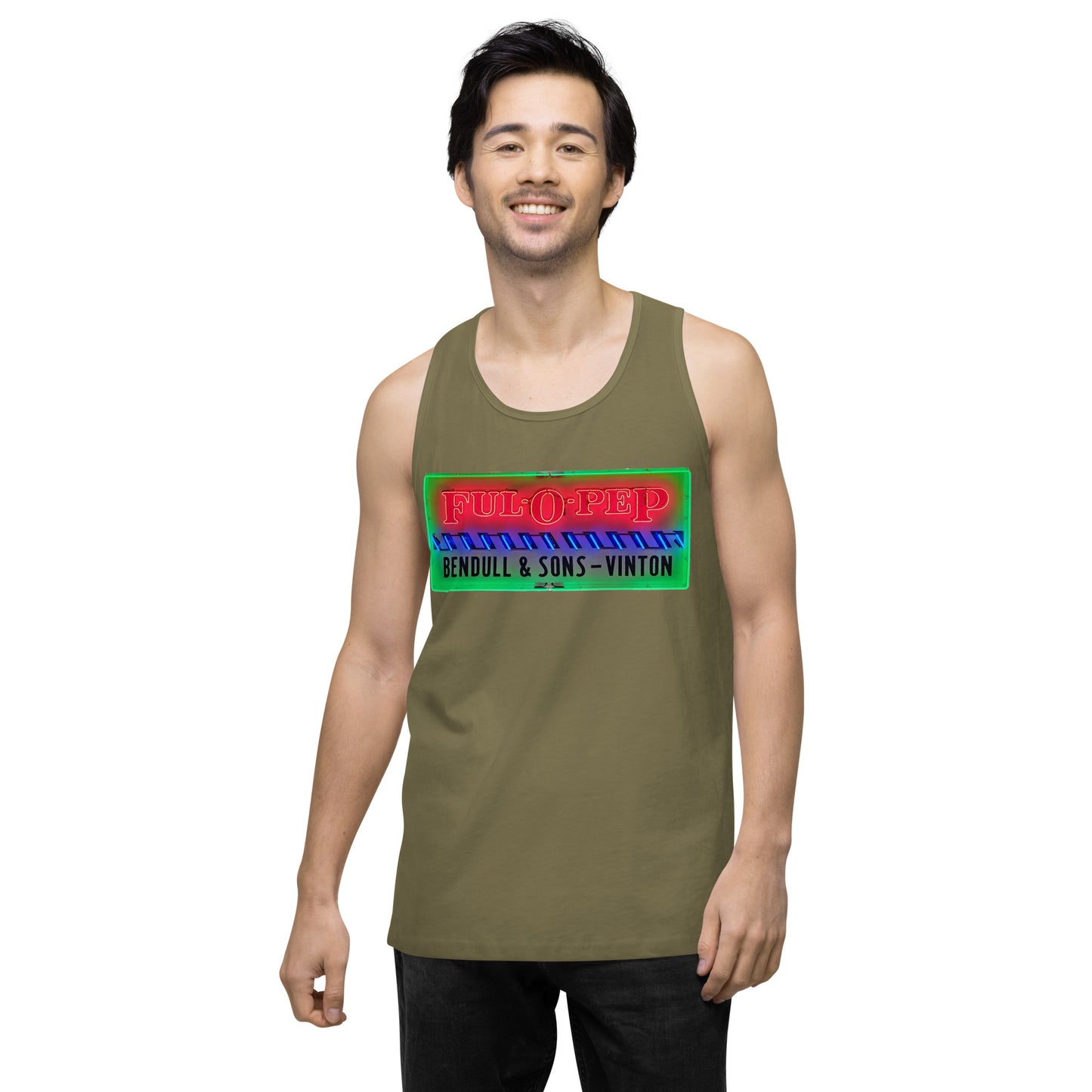 Vintage Racing Sign Neon Style Men’s premium tank top