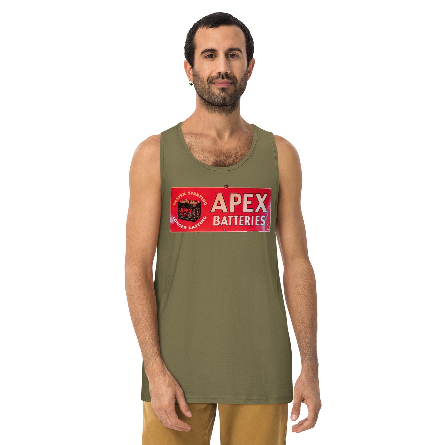 Apex Batteries Retro Tin Style Men’s premium tank top