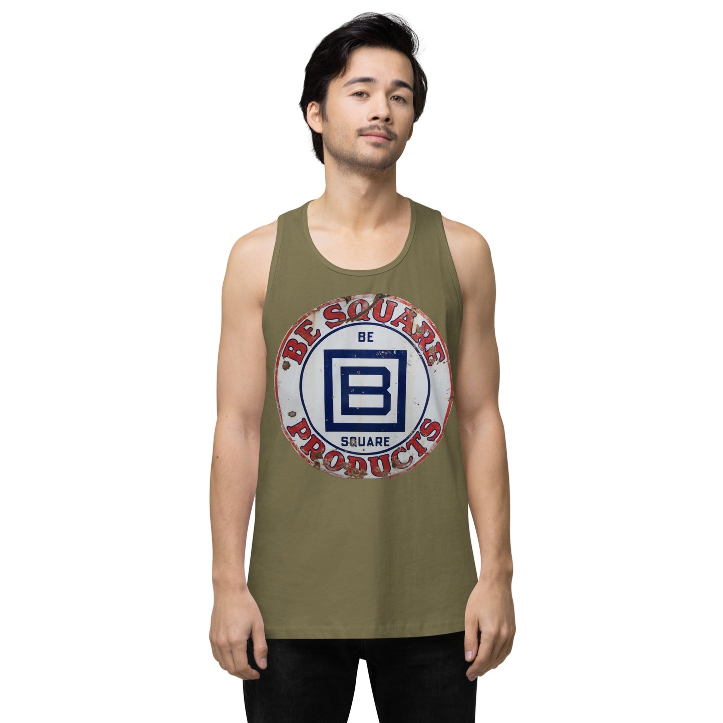 B Square Design Porcelain Men’s premium tank top