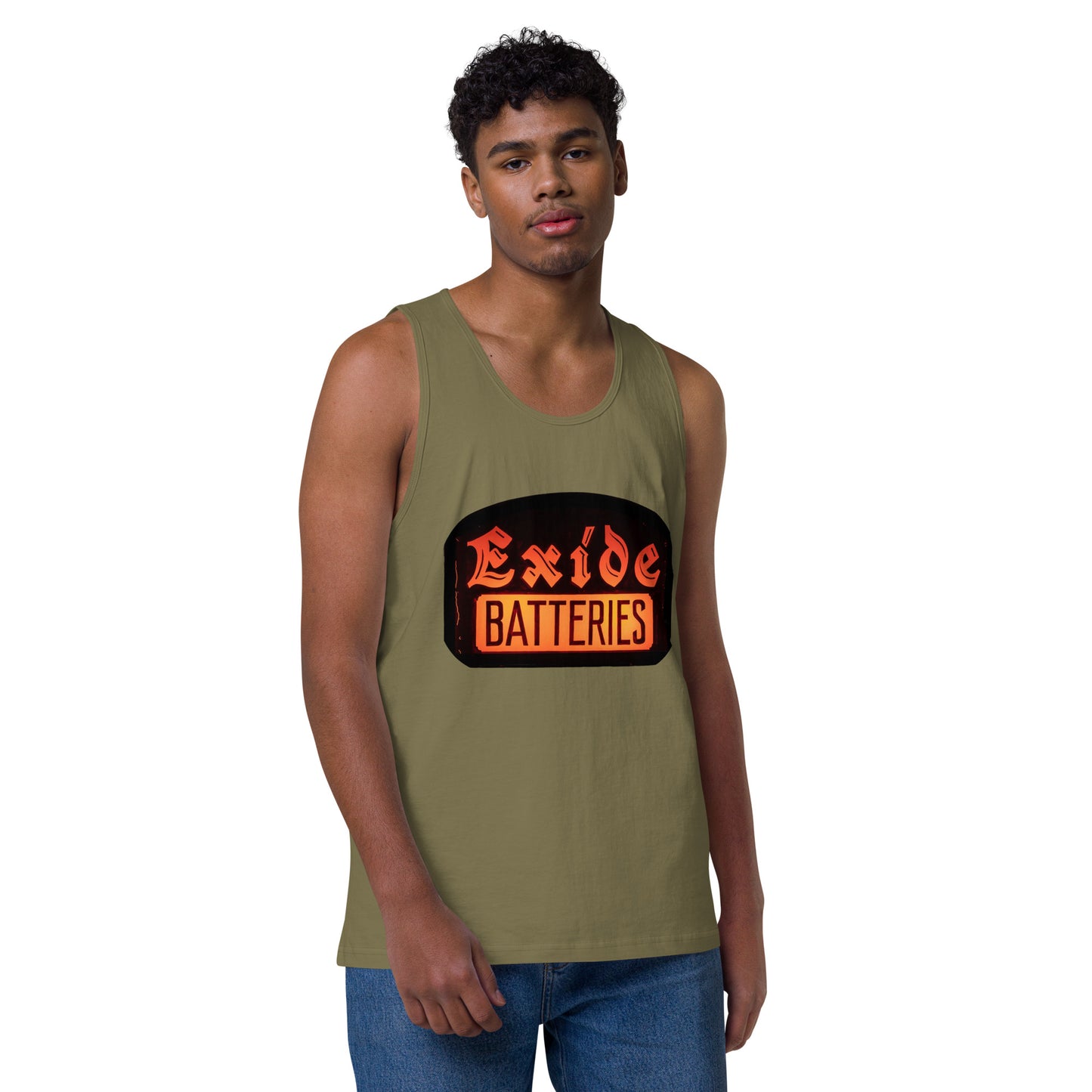 Vintage Battery Sign Men’s premium tank top