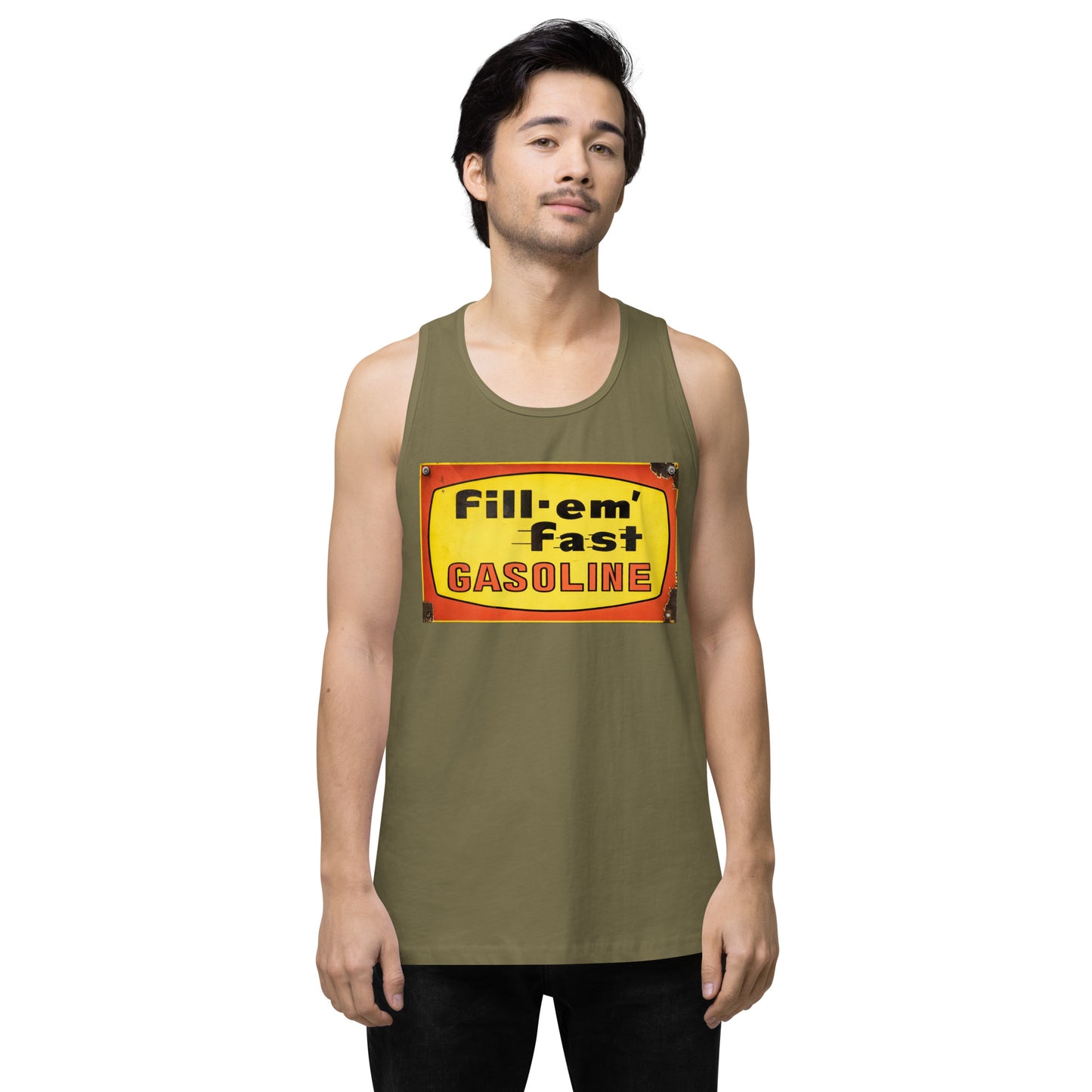 Vintage Gas Sign Patina Style Men’s premium tank top