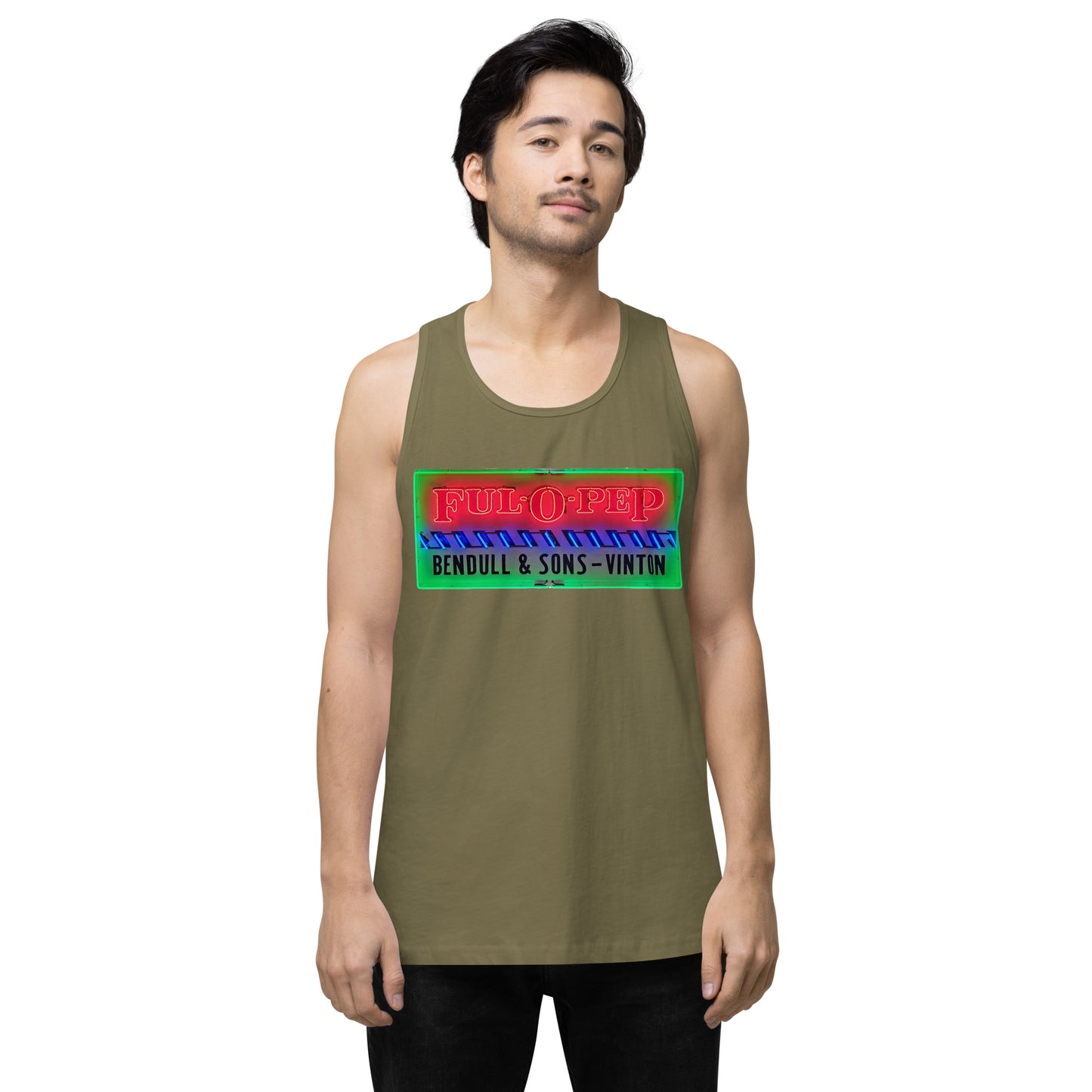 Vintage Racing Sign Neon Style Men’s premium tank top