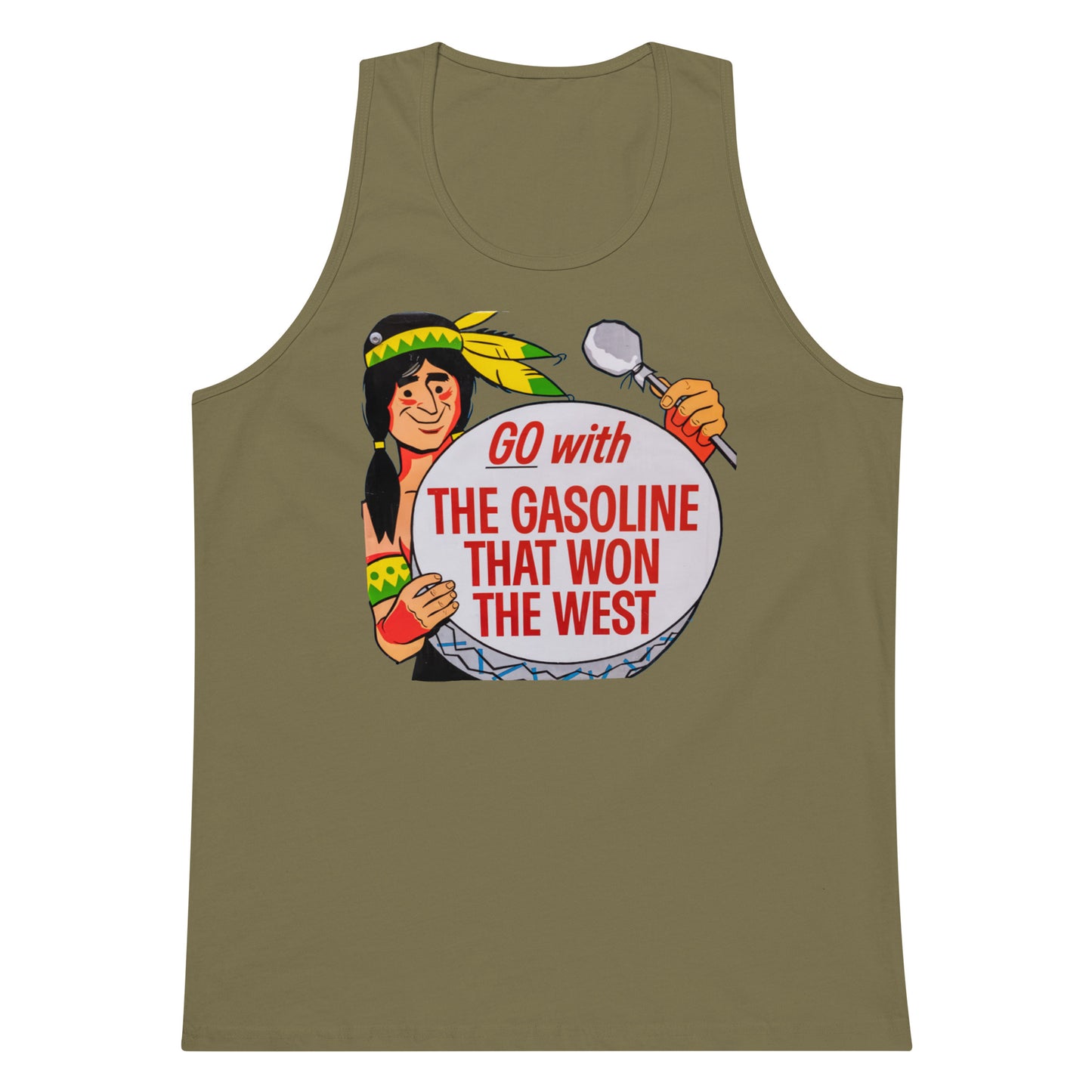 Vintage Road Art Gas Sign Men’s premium tank top