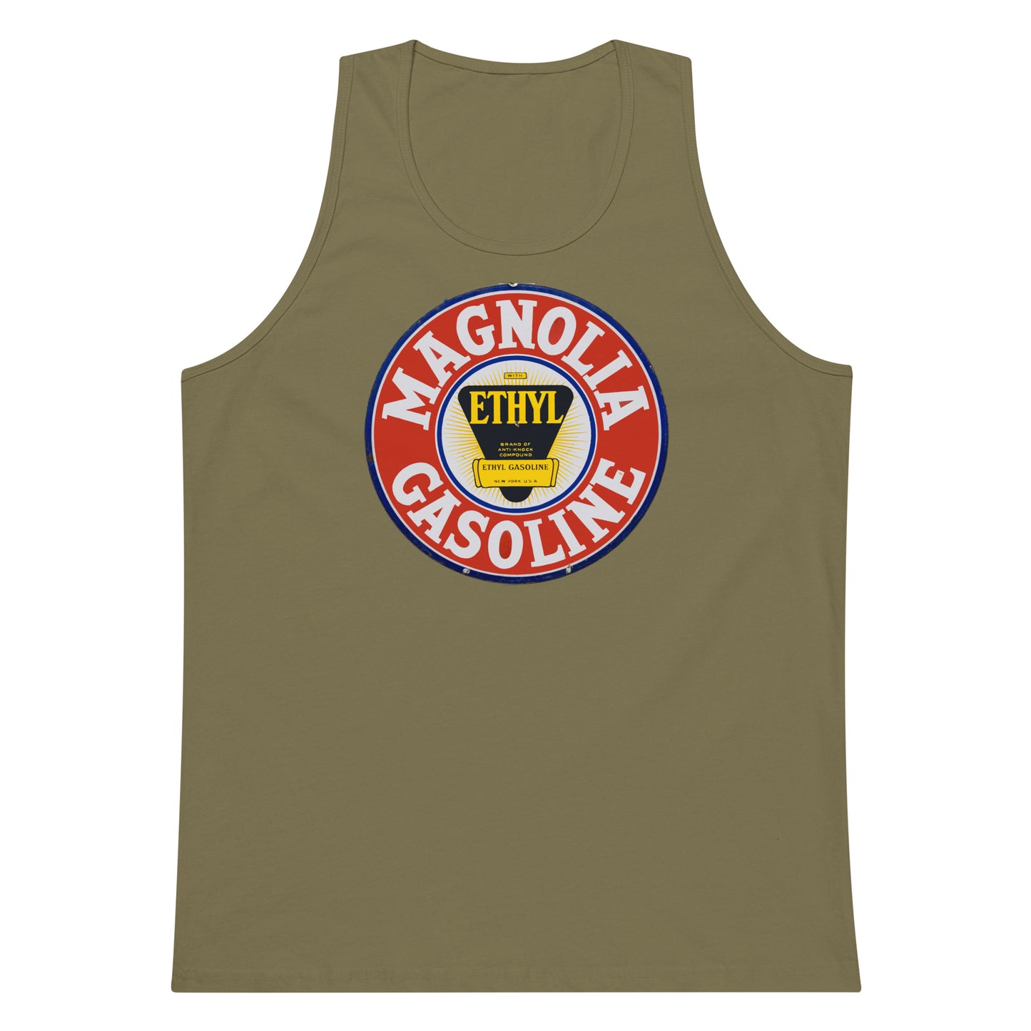 Retro Tin Gas Sign Magnolia Men’s premium tank top