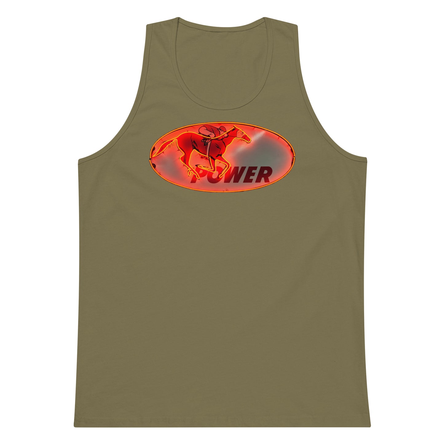 Retro Neon Sign Power Men’s premium tank top