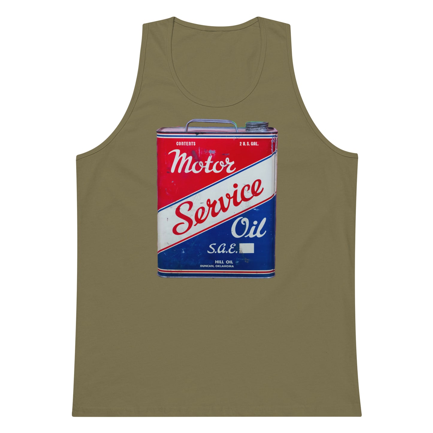 Vintage Service Oil Can Patina Style Men’s premium tank top