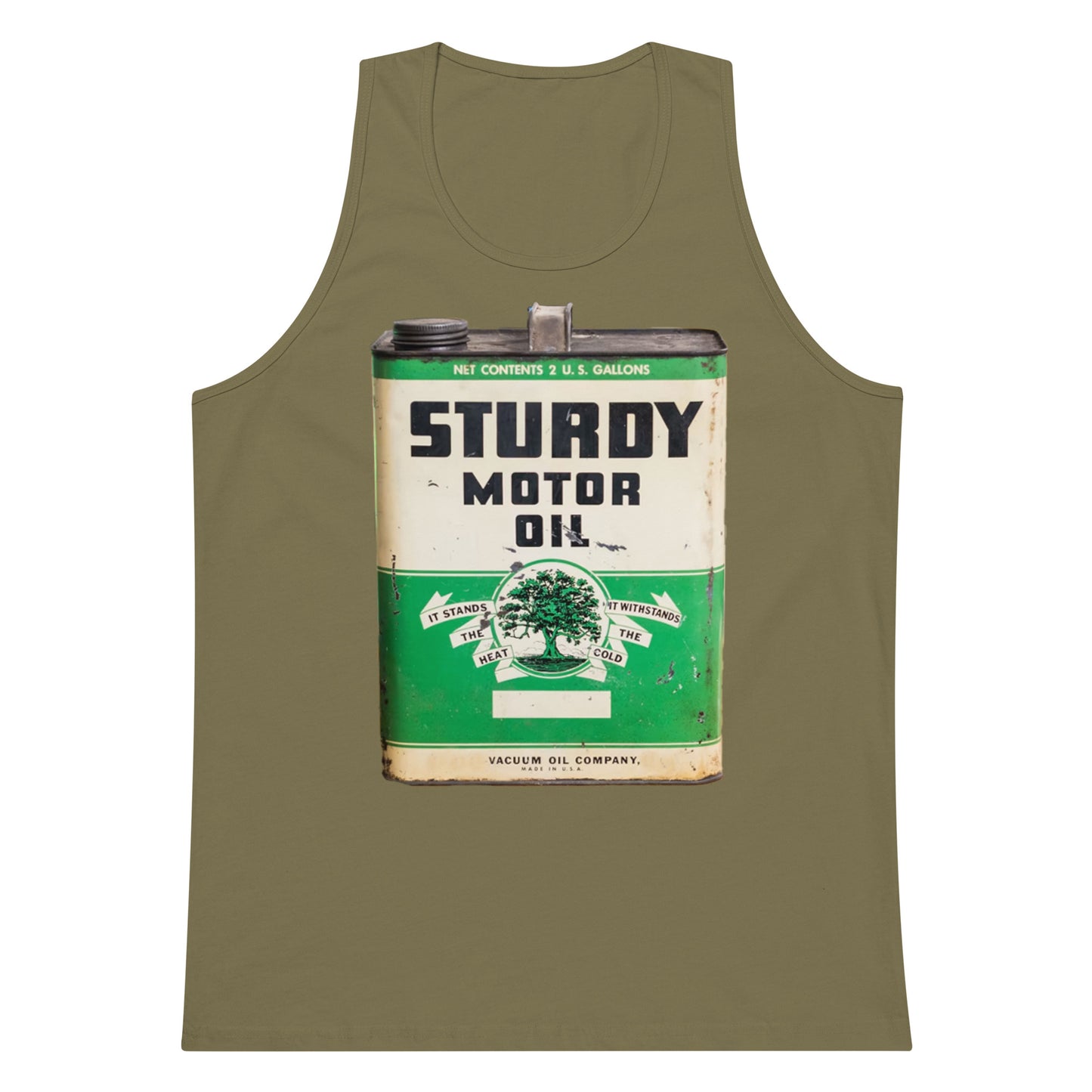 Vintage Sturdy Oil Can Patina Style Men’s premium tank top