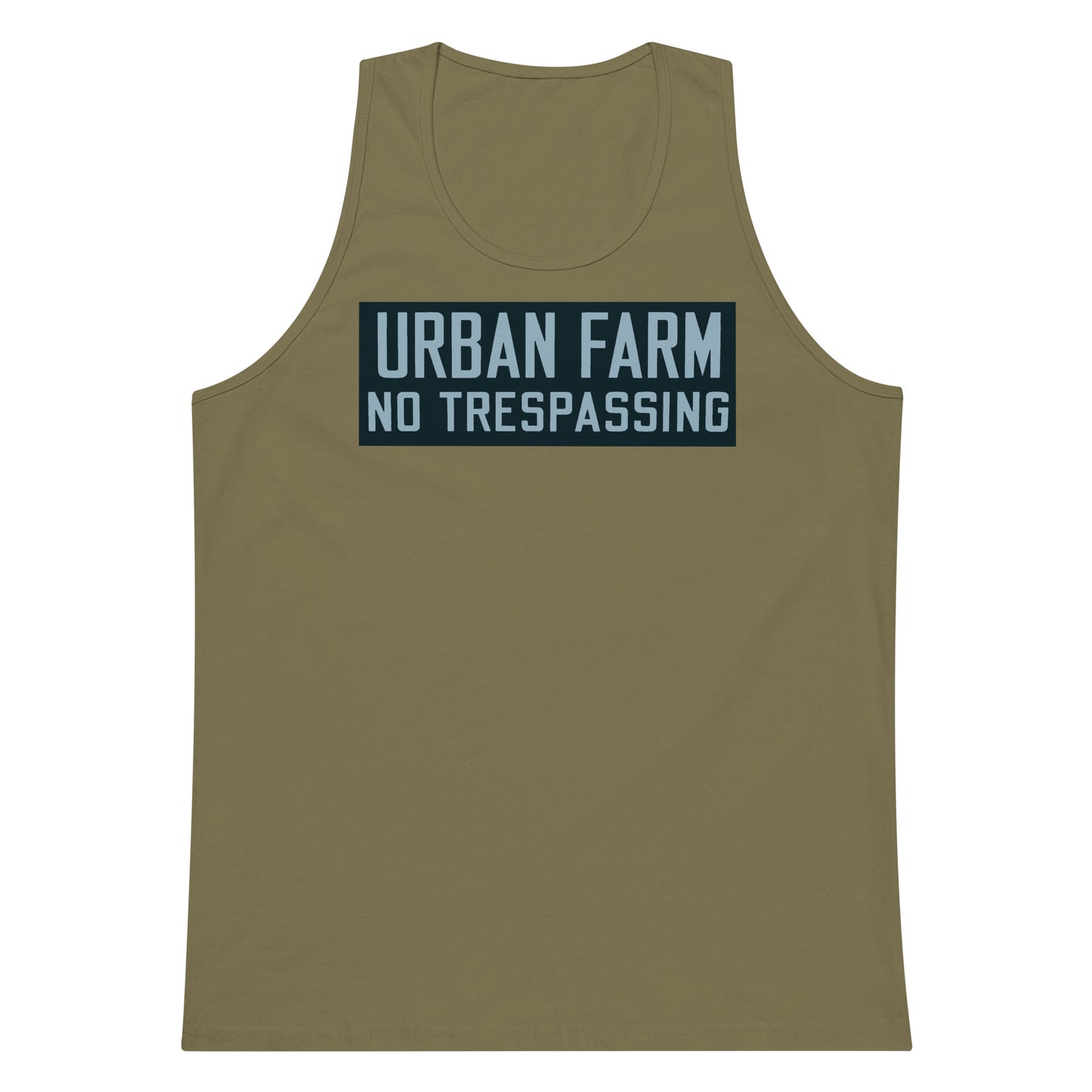 Retro Urban Farm Sign Porcelain Style Men’s premium tank top