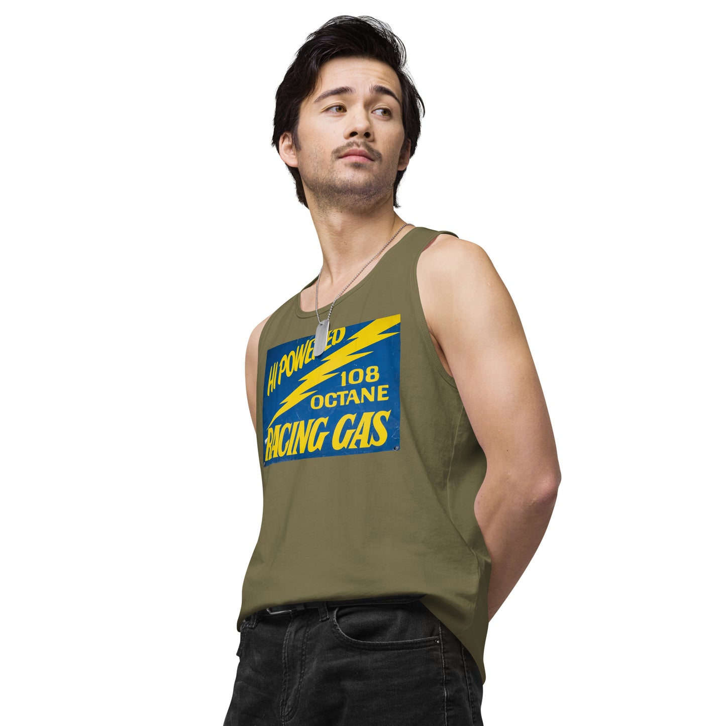 Vintage Racing Gas 108 Octane Porcelain Style Men’s premium tank top