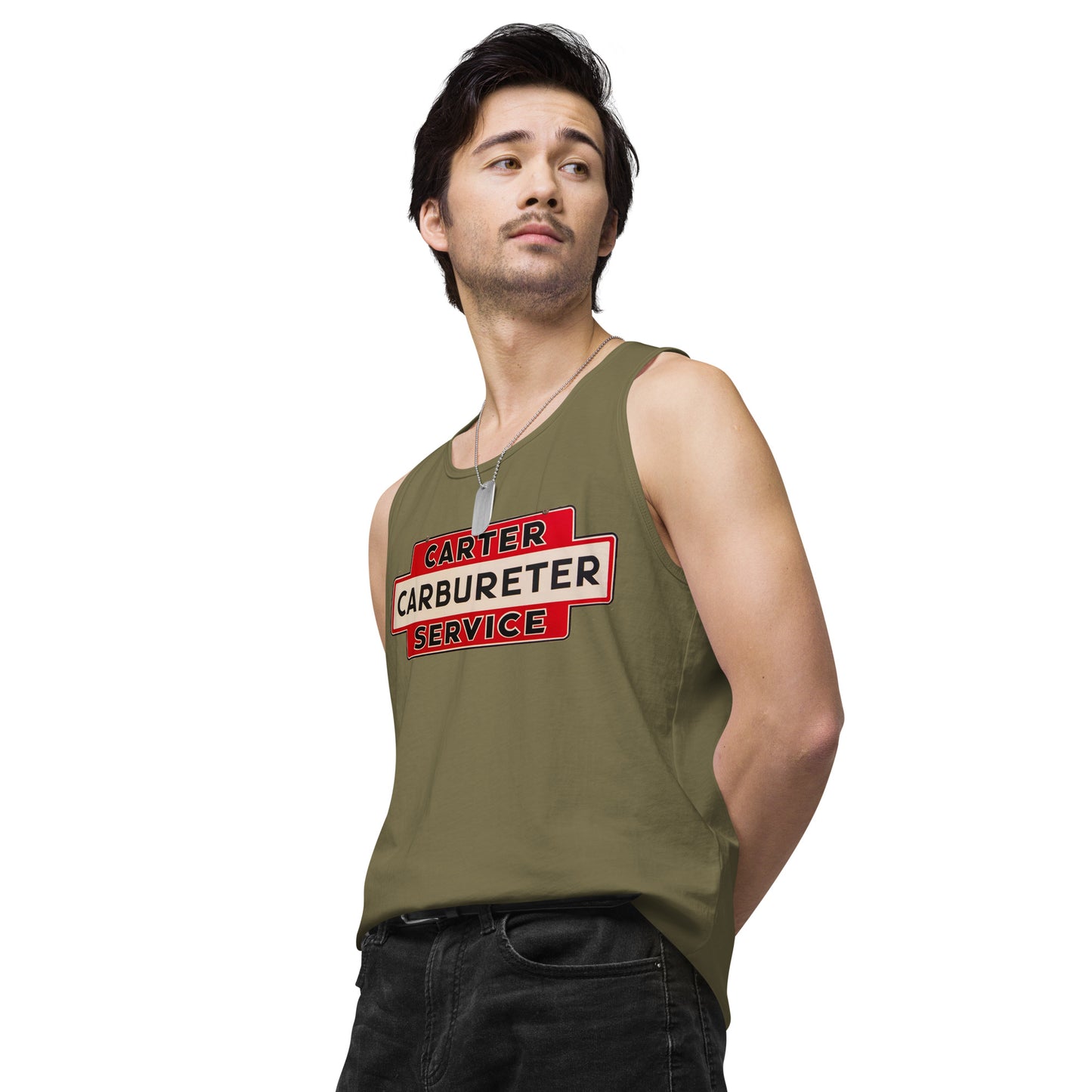 Carter Carbs Tin Style Shop Sign Men’s premium tank top