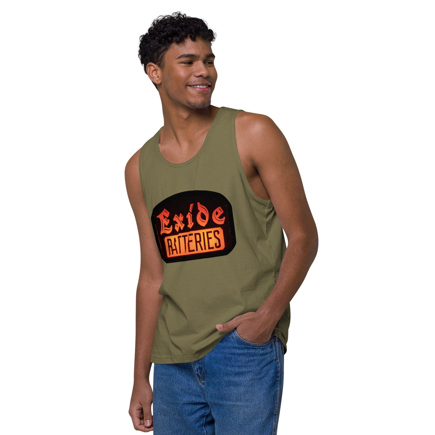 Vintage Battery Sign Men’s premium tank top