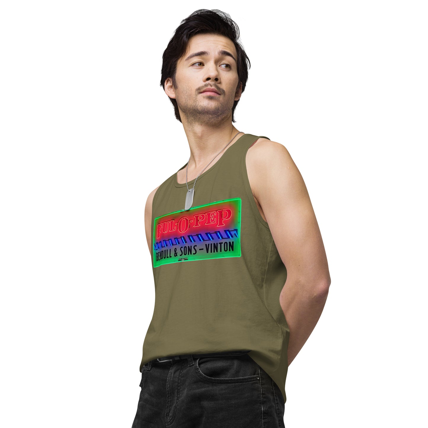 Vintage Racing Sign Neon Style Men’s premium tank top