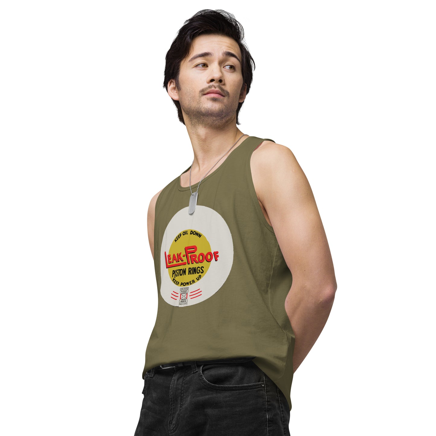 Leak-proof Vintage Oil Can Patina Style premium tank top