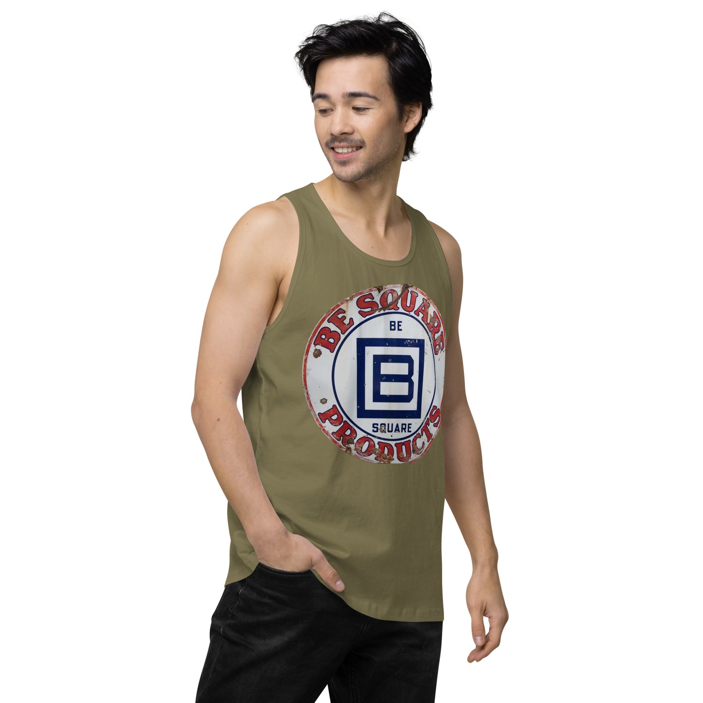 B Square Design Porcelain Men’s premium tank top