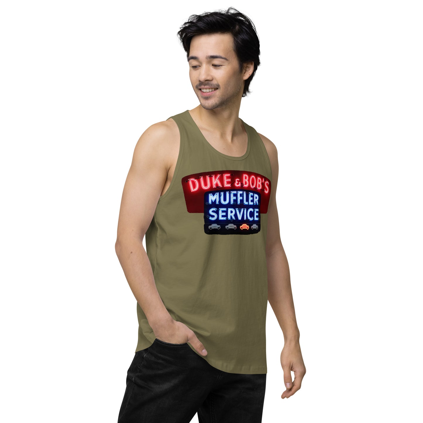 Duke + Bob Retro Neon Style Men’s premium tank top