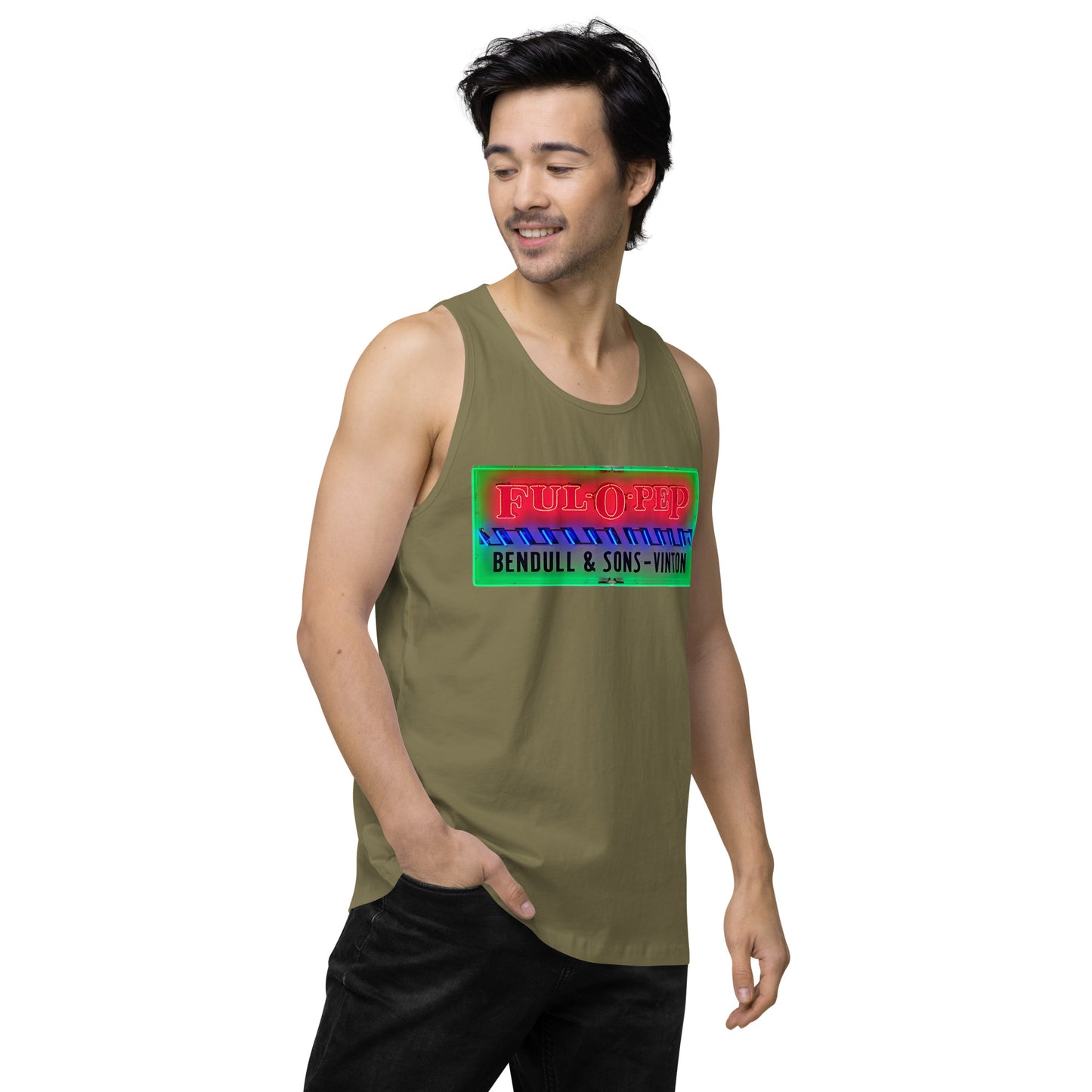 Vintage Racing Sign Neon Style Men’s premium tank top