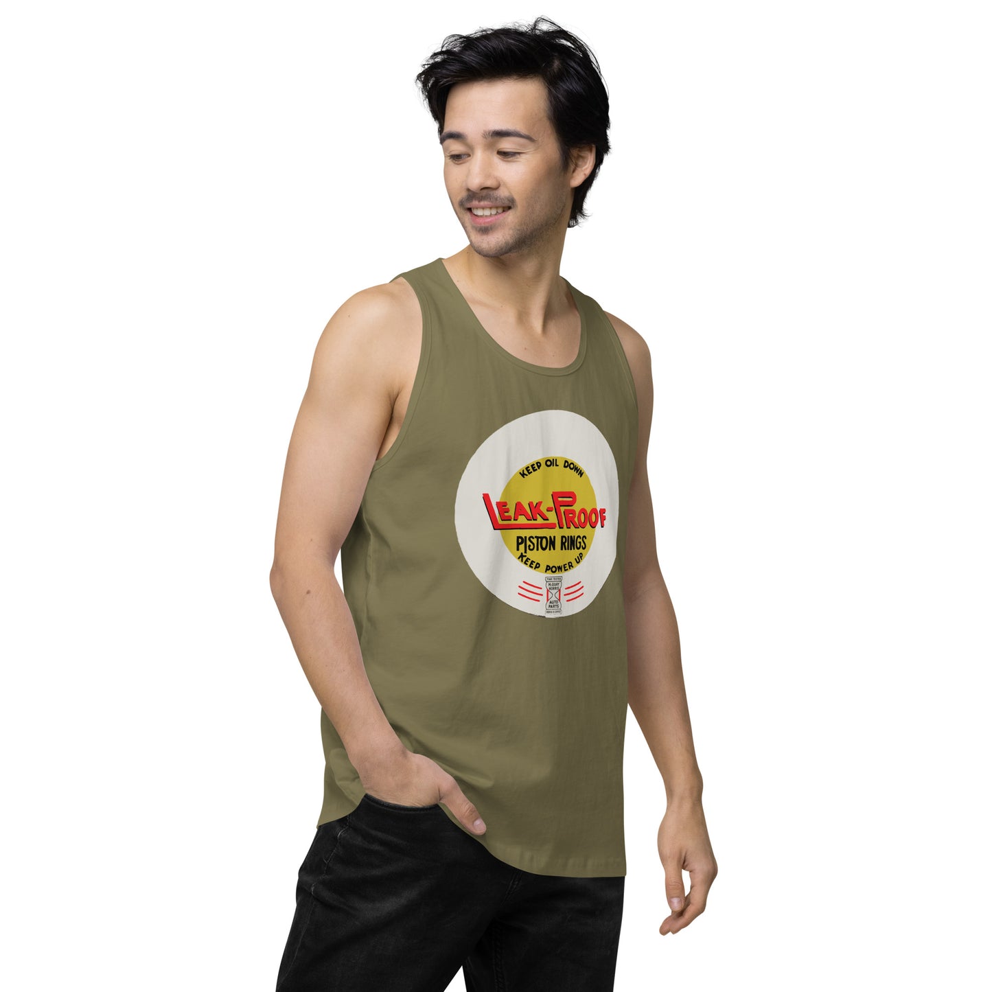 Leak-proof Vintage Oil Can Patina Style premium tank top