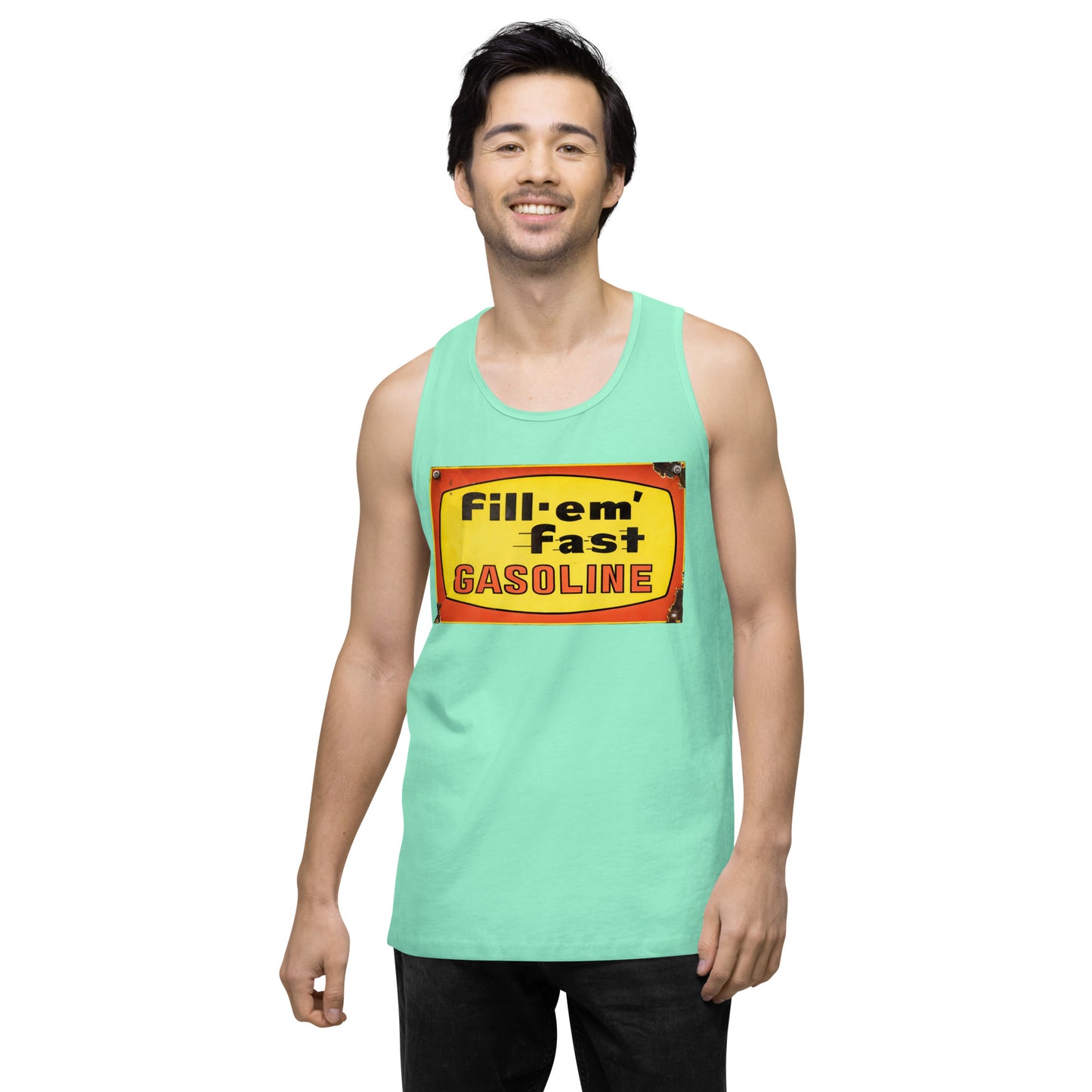 Vintage Gas Sign Patina Style Men’s premium tank top