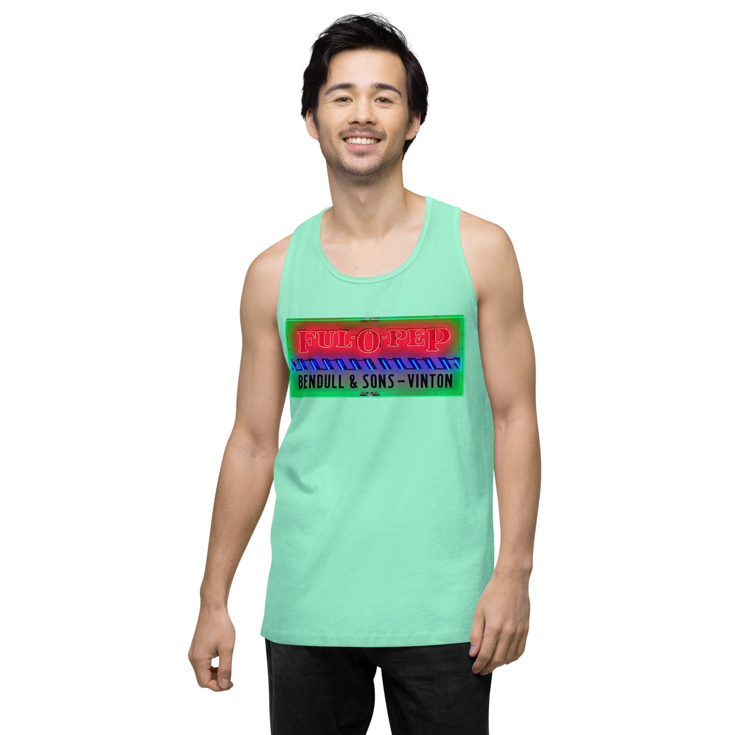 Vintage Racing Sign Neon Style Men’s premium tank top