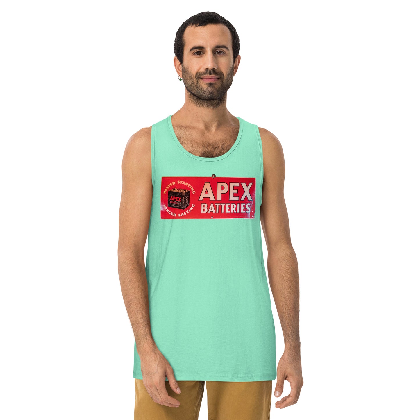 Apex Batteries Retro Tin Style Men’s premium tank top