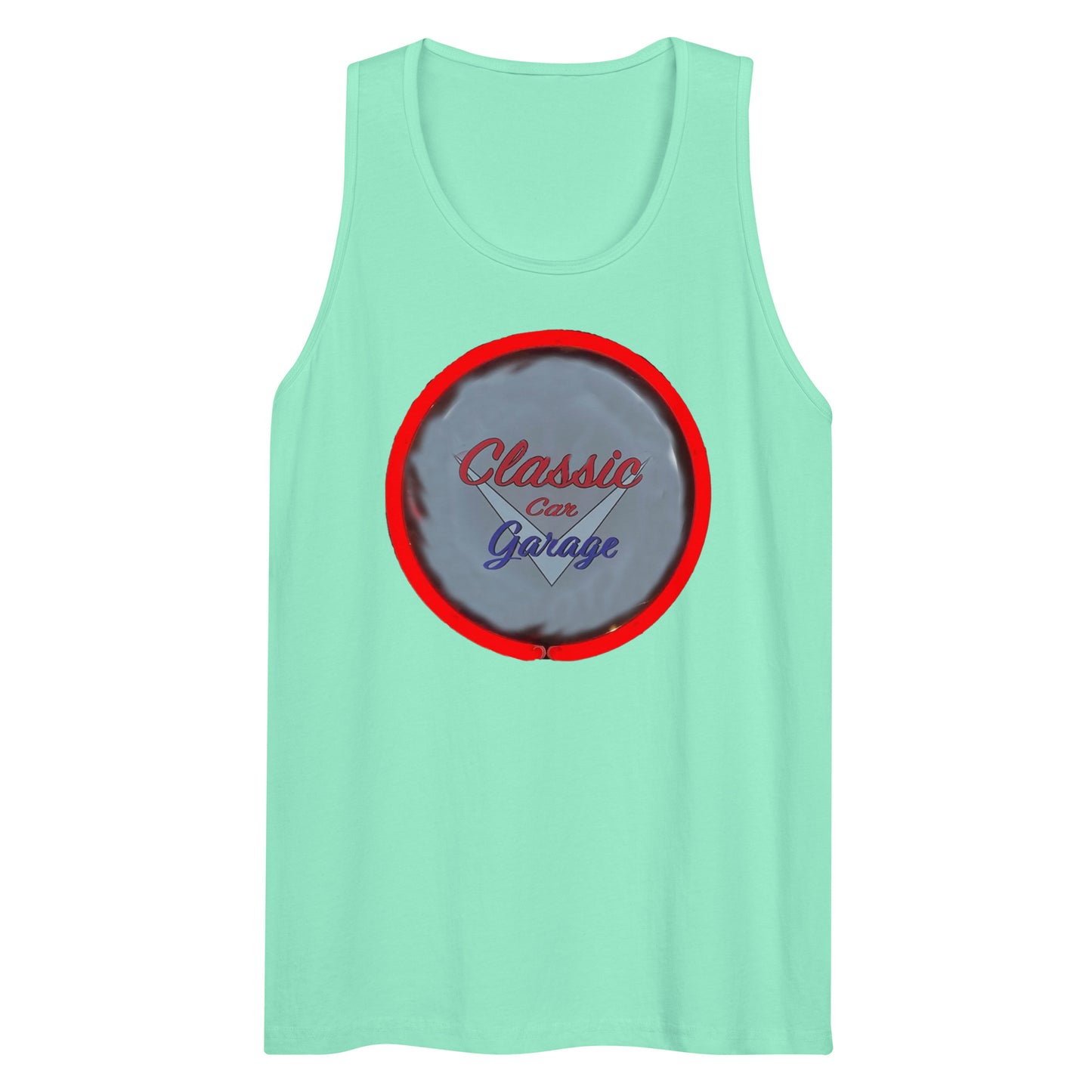 Classic Car Garage Neon Graffiti Style Men’s premium tank top