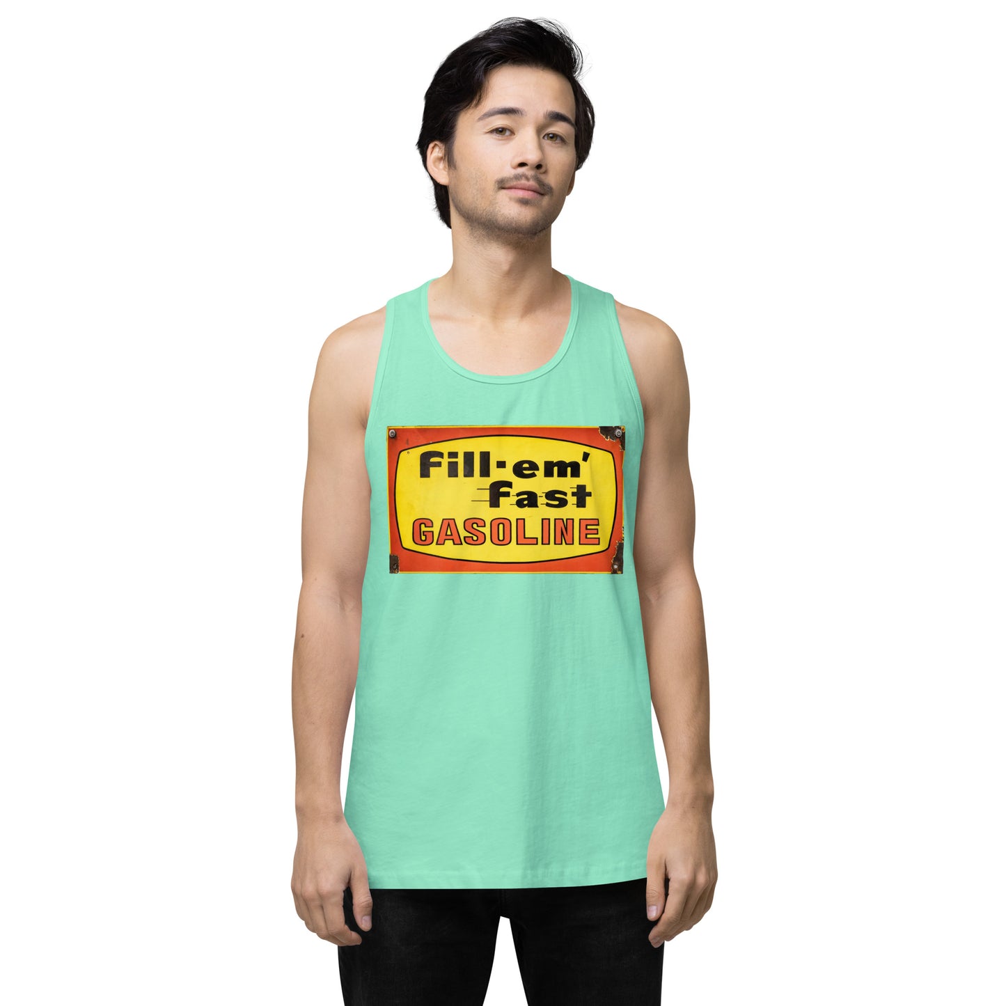 Vintage Gas Sign Patina Style Men’s premium tank top