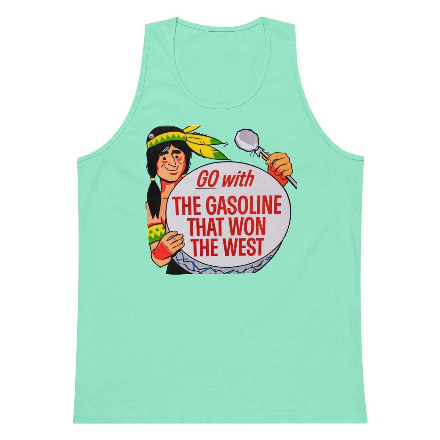 Vintage Road Art Gas Sign Men’s premium tank top