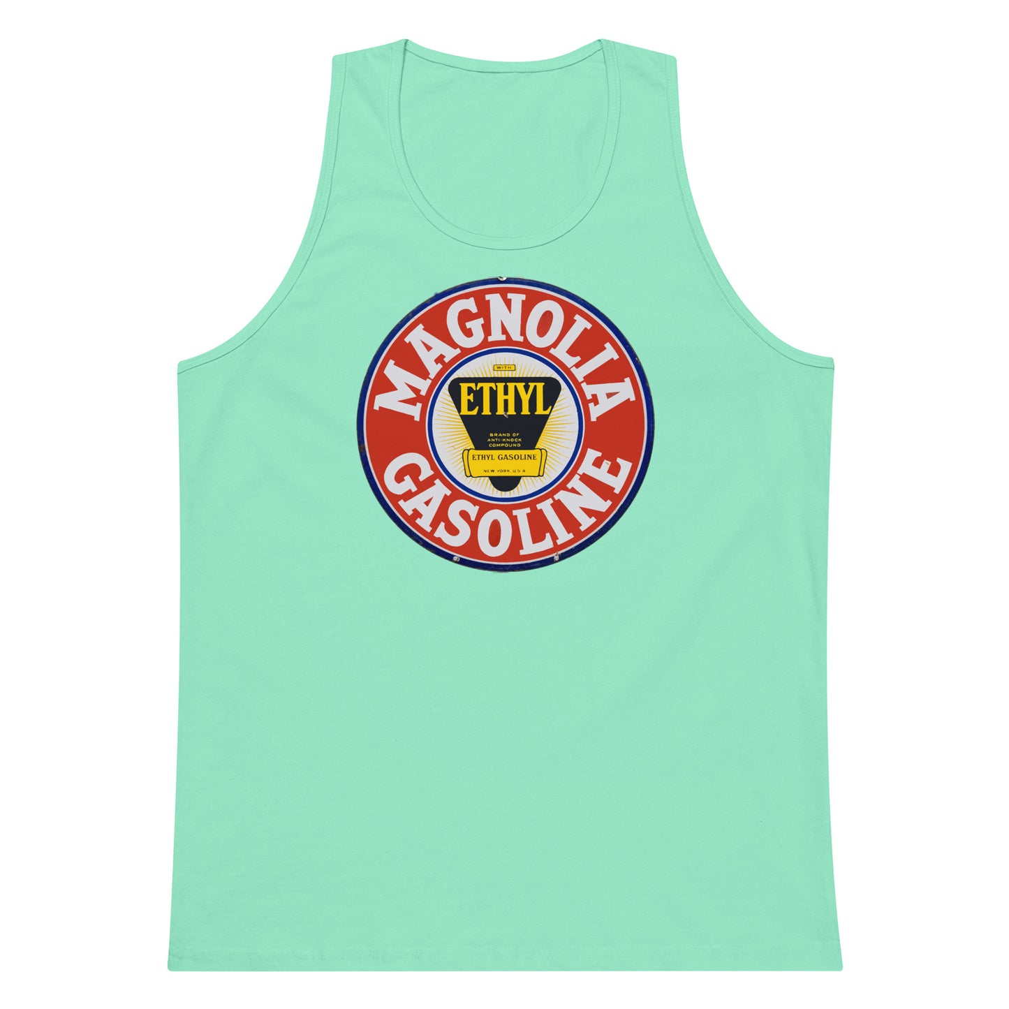 Retro Tin Gas Sign Magnolia Men’s premium tank top