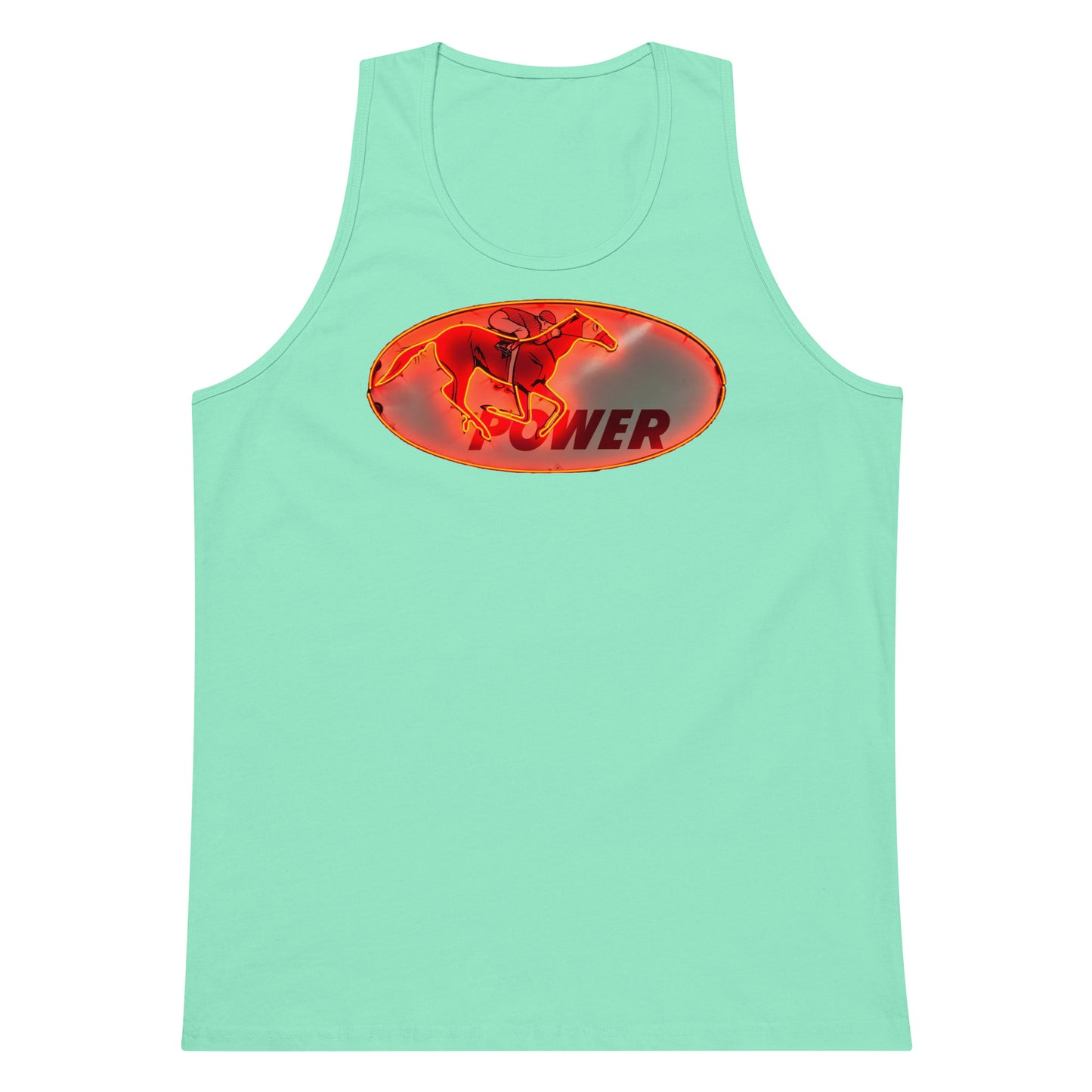 Retro Neon Sign Power Men’s premium tank top